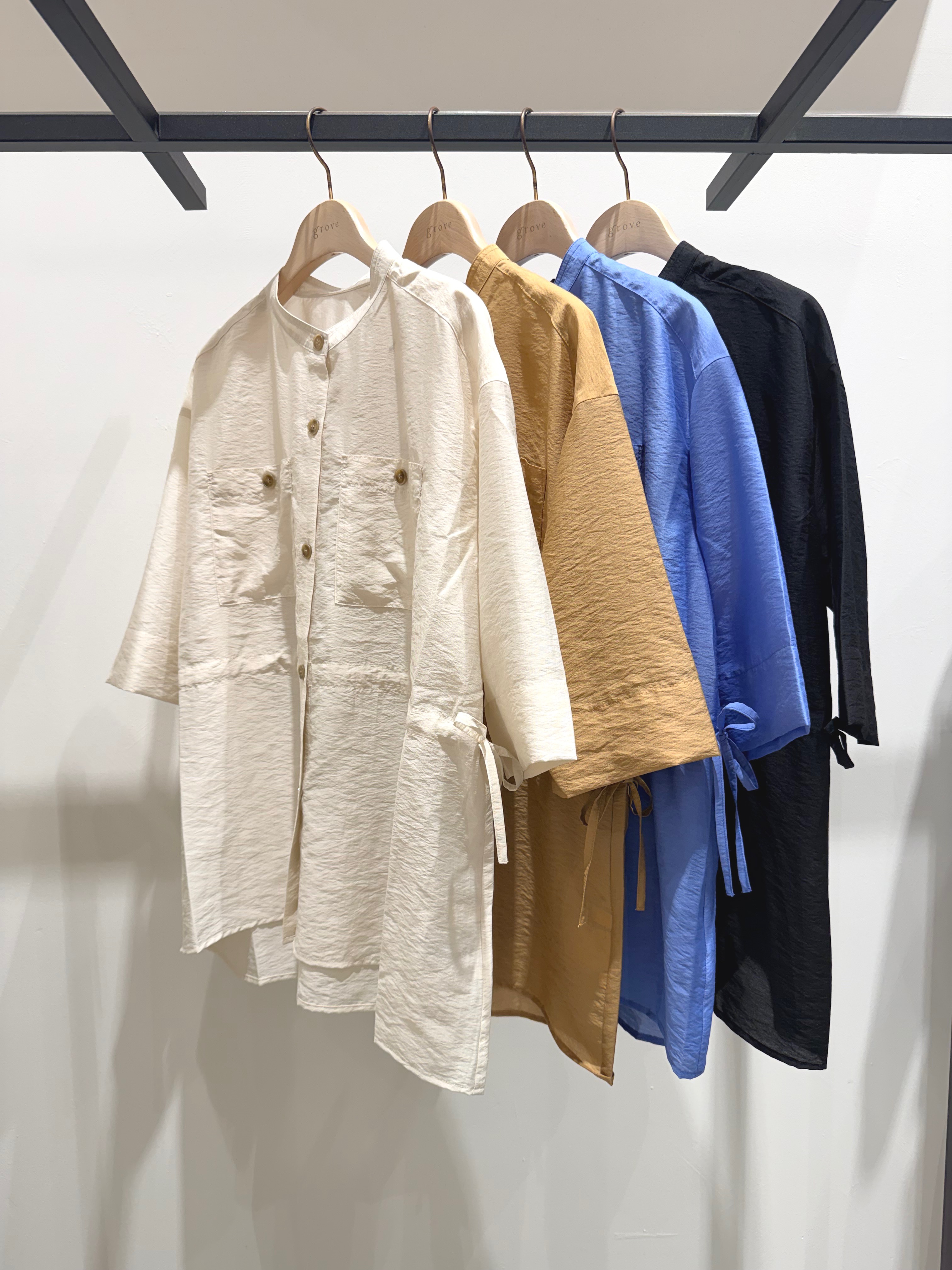Kさんの「grove｜5分袖ver登場！【体型カバー・洗える】シアーサファリシャツジャケット」を使ったコーディネート