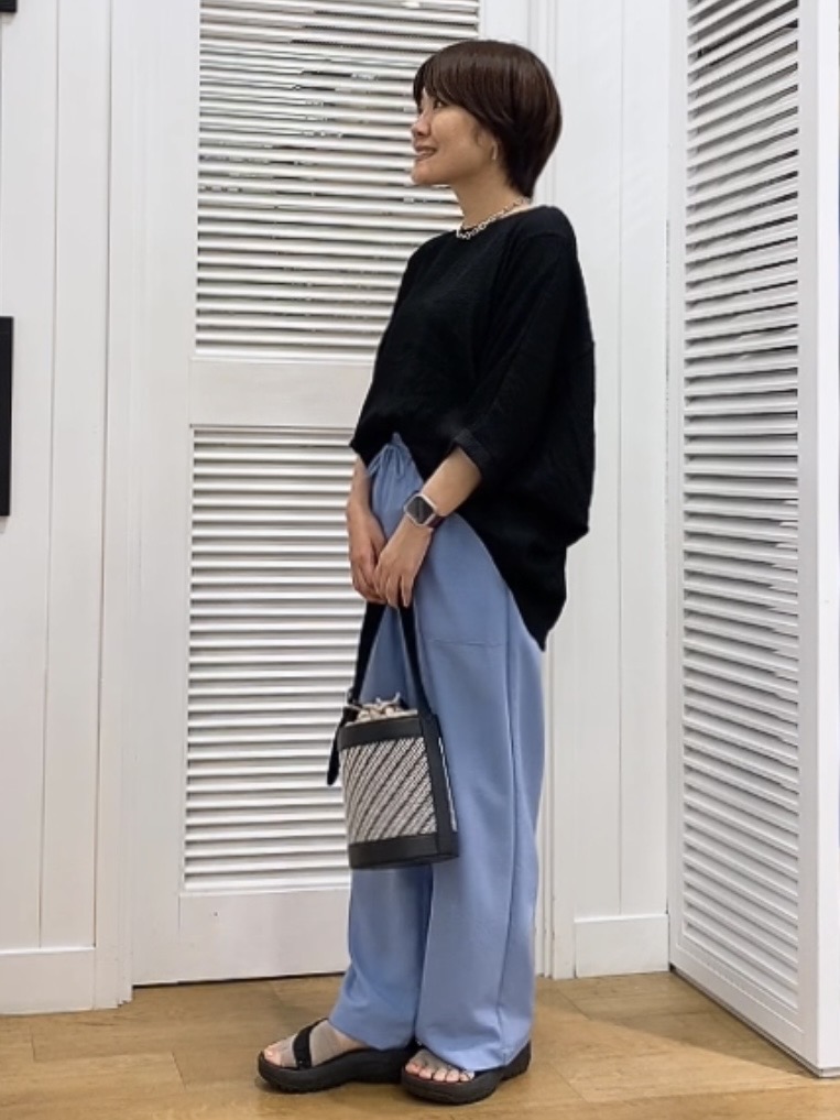 Hamaさんの「Dessin｜シュリンクジャージ カットソー」を使ったコーディネート