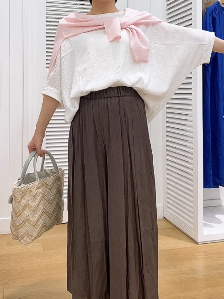 Hamaさんの「Dessin｜シュリンクジャージ カットソー」を使ったコーディネート