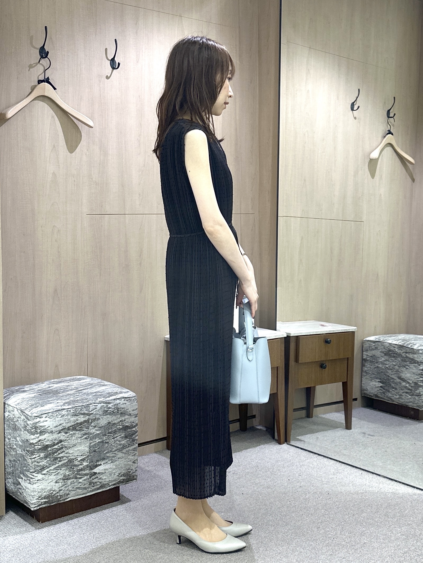 Miwaさんの「UNTITLED｜【さらりと快適/セットアップ可/UV/接触冷感】スラブカラーレスジャケット」を使ったコーディネート