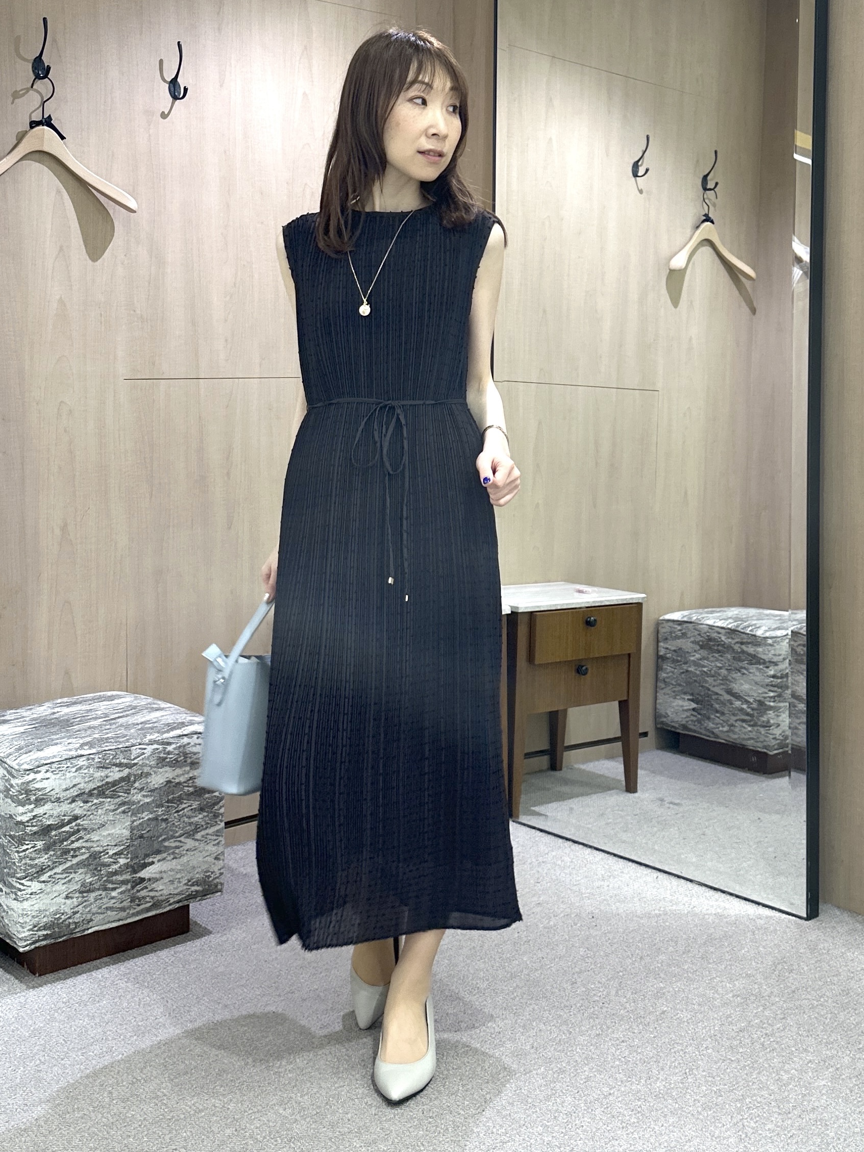 Miwaさんの「UNTITLED｜【さらりと快適/セットアップ可/UV/接触冷感】スラブカラーレスジャケット」を使ったコーディネート