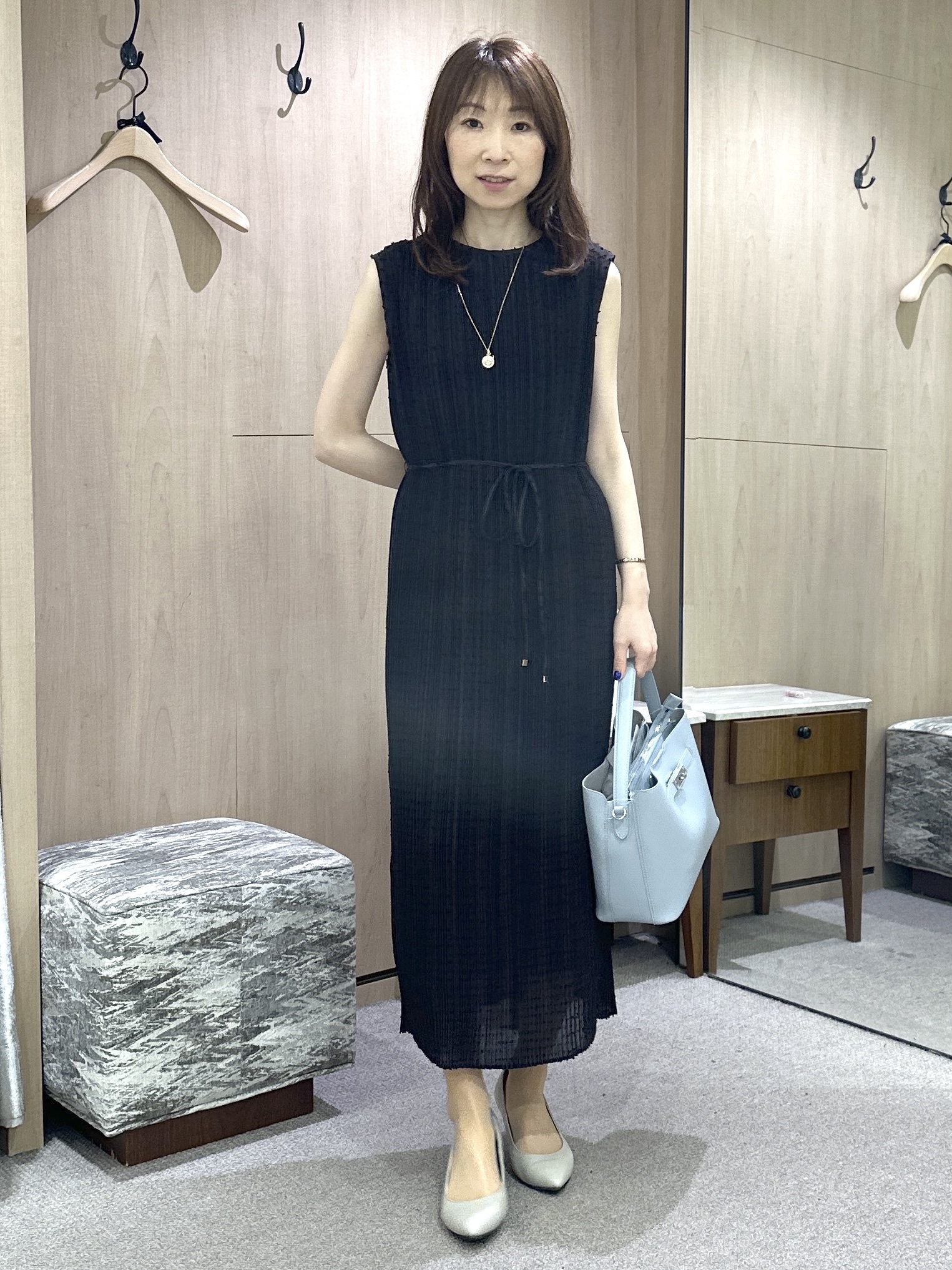 Miwaさんの「UNTITLED｜【さらりと快適/セットアップ可/UV/接触冷感】スラブカラーレスジャケット」を使ったコーディネート