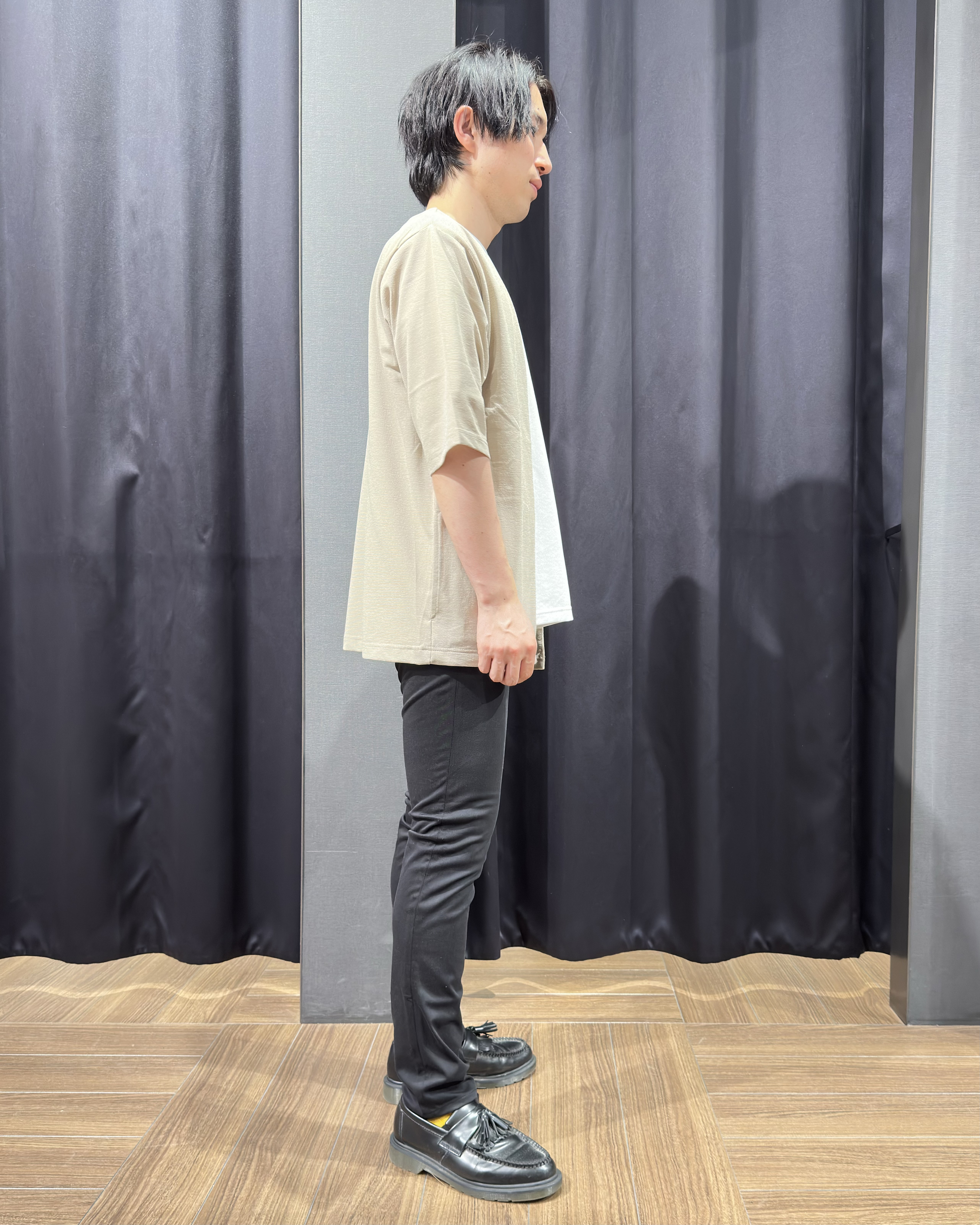tomoyaさんの「THE SHOP TK｜メッシュ五分袖カーディガン＋半袖Tシャツ セットアイテム 洗濯機OK」を使ったコーディネート