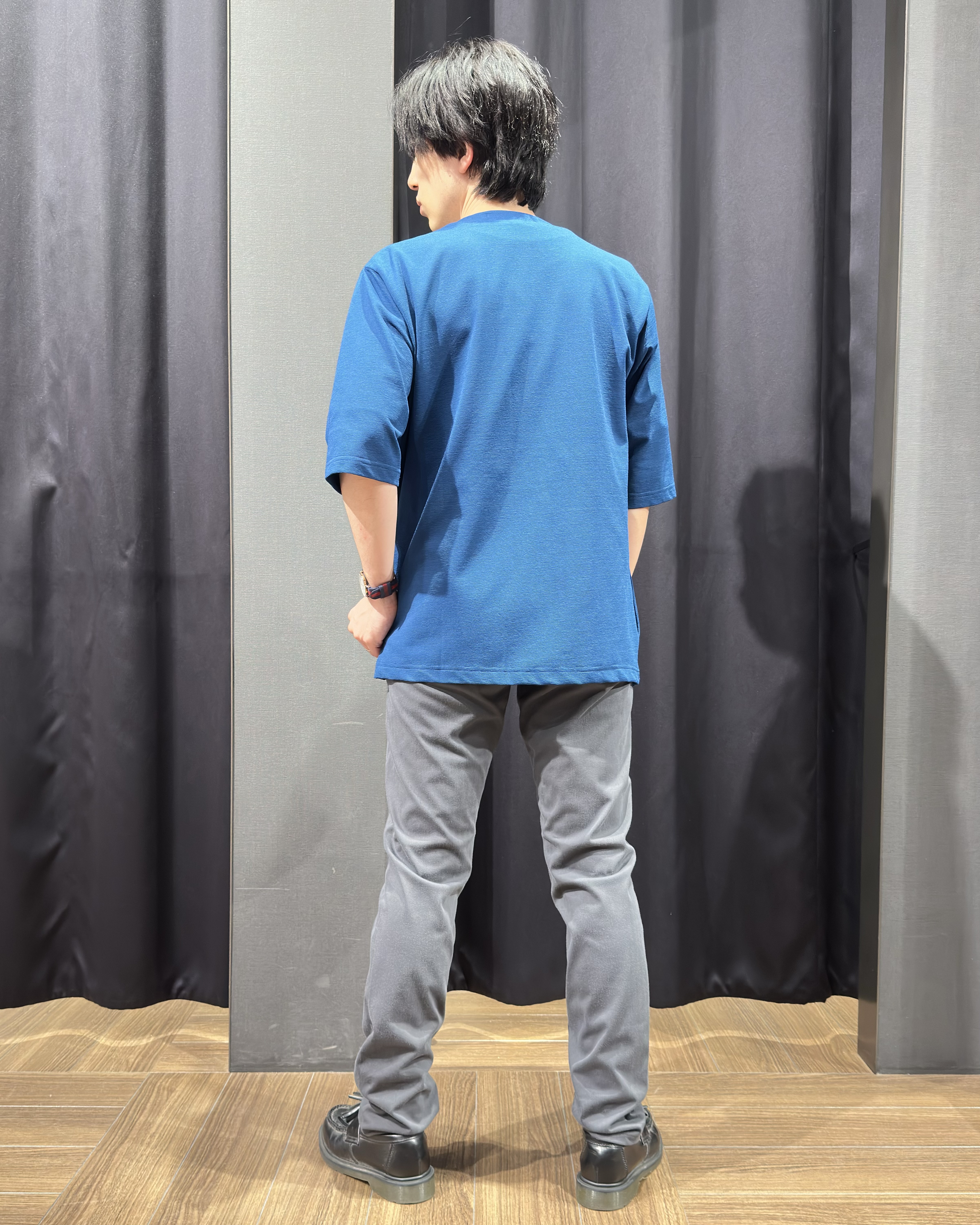 tomoyaさんの「THE SHOP TK｜メッシュ五分袖カーディガン＋半袖Tシャツ セットアイテム 洗濯機OK」を使ったコーディネート