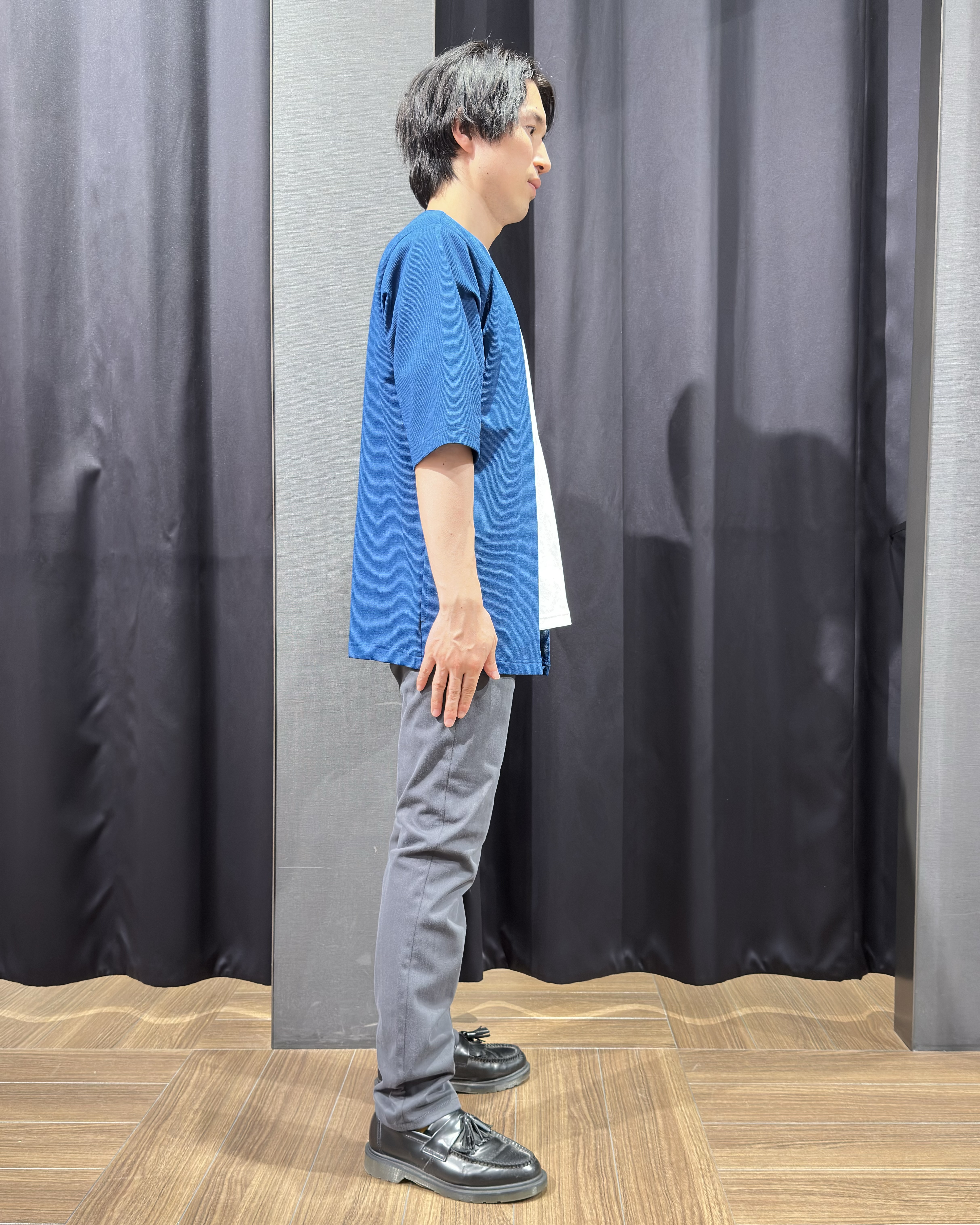 tomoyaさんの「THE SHOP TK｜メッシュ五分袖カーディガン＋半袖Tシャツ セットアイテム 洗濯機OK」を使ったコーディネート