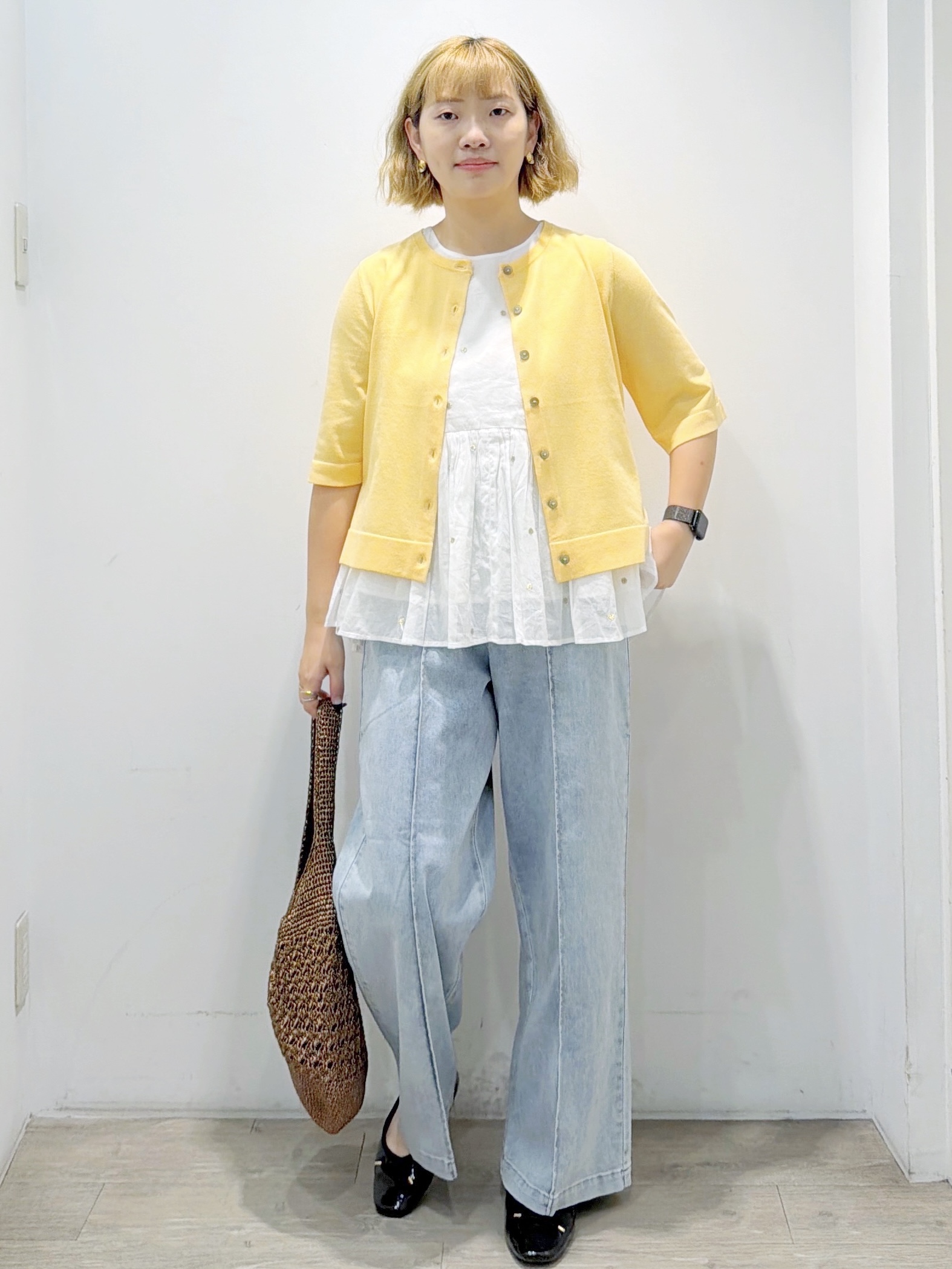 sumicaさんの「OPAQUE.CLIP｜ラメドット刺繍ペプラムブラウス【洗える】」を使ったコーディネート