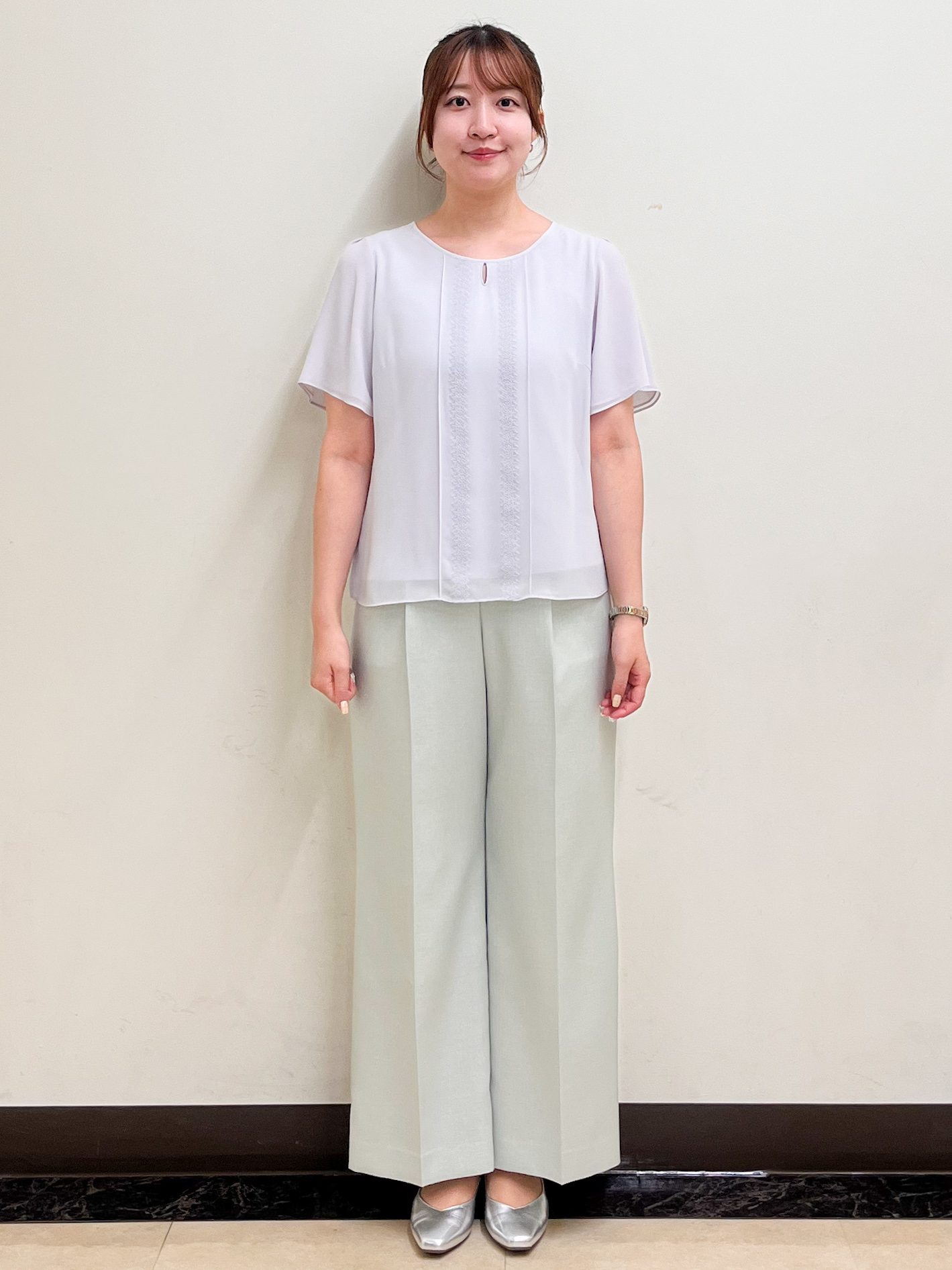 mikikoさんの「Reflect｜【UVカット／接触冷感】五分袖シフォンブラウス」を使ったコーディネート