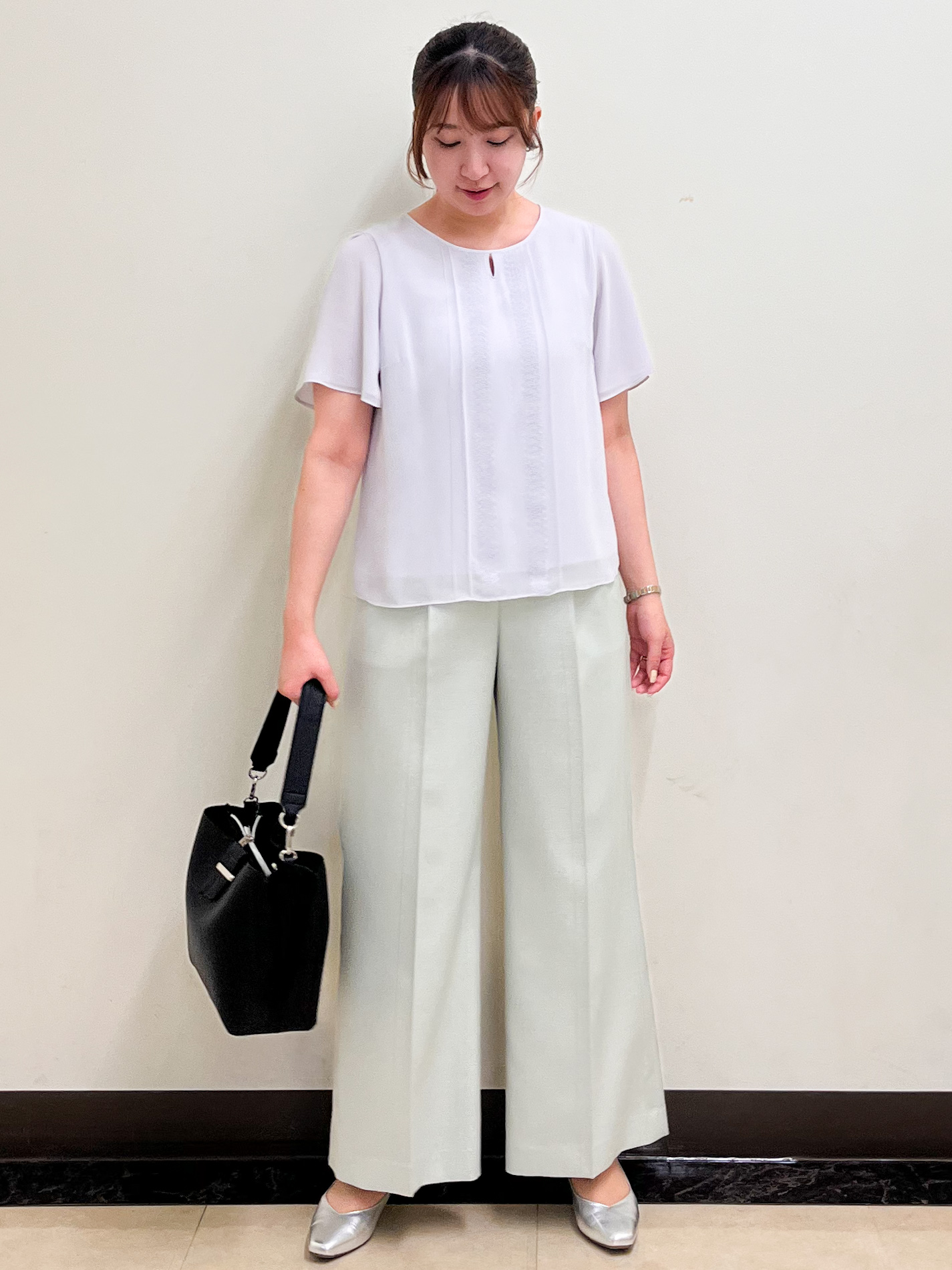 mikikoさんの「Reflect｜【UVカット／接触冷感】五分袖シフォンブラウス」を使ったコーディネート