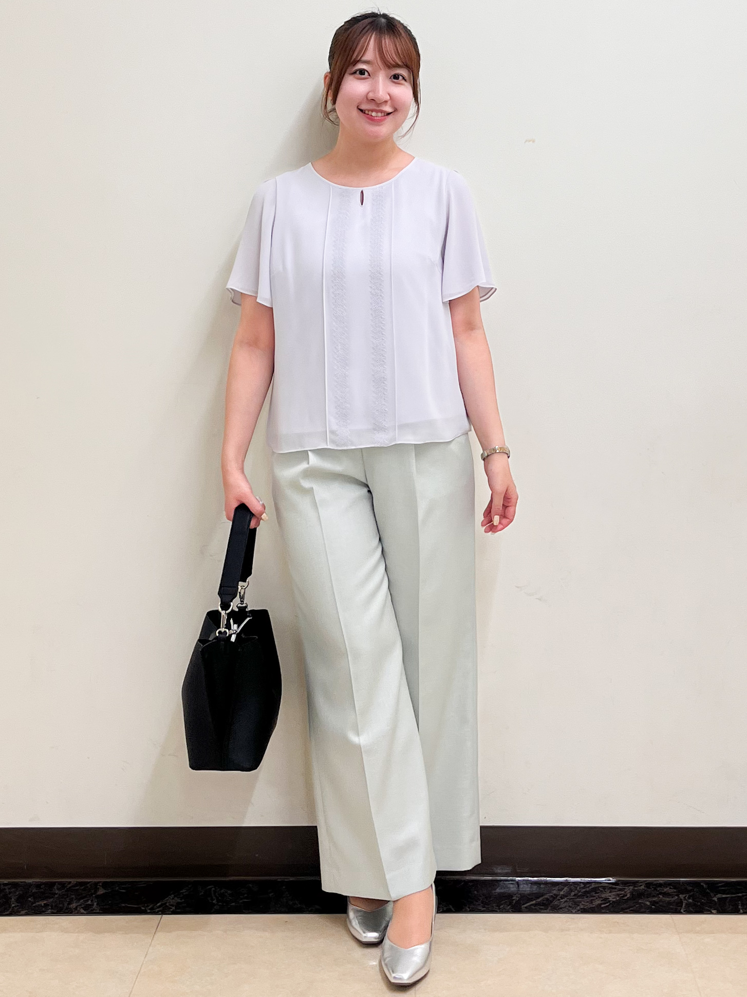 mikikoさんの「Reflect｜【UVカット／接触冷感】五分袖シフォンブラウス」を使ったコーディネート