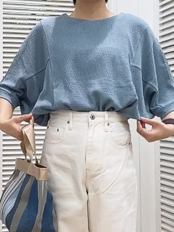 Hamaさんの「Dessin｜シュリンクジャージ カットソー」を使ったコーディネート