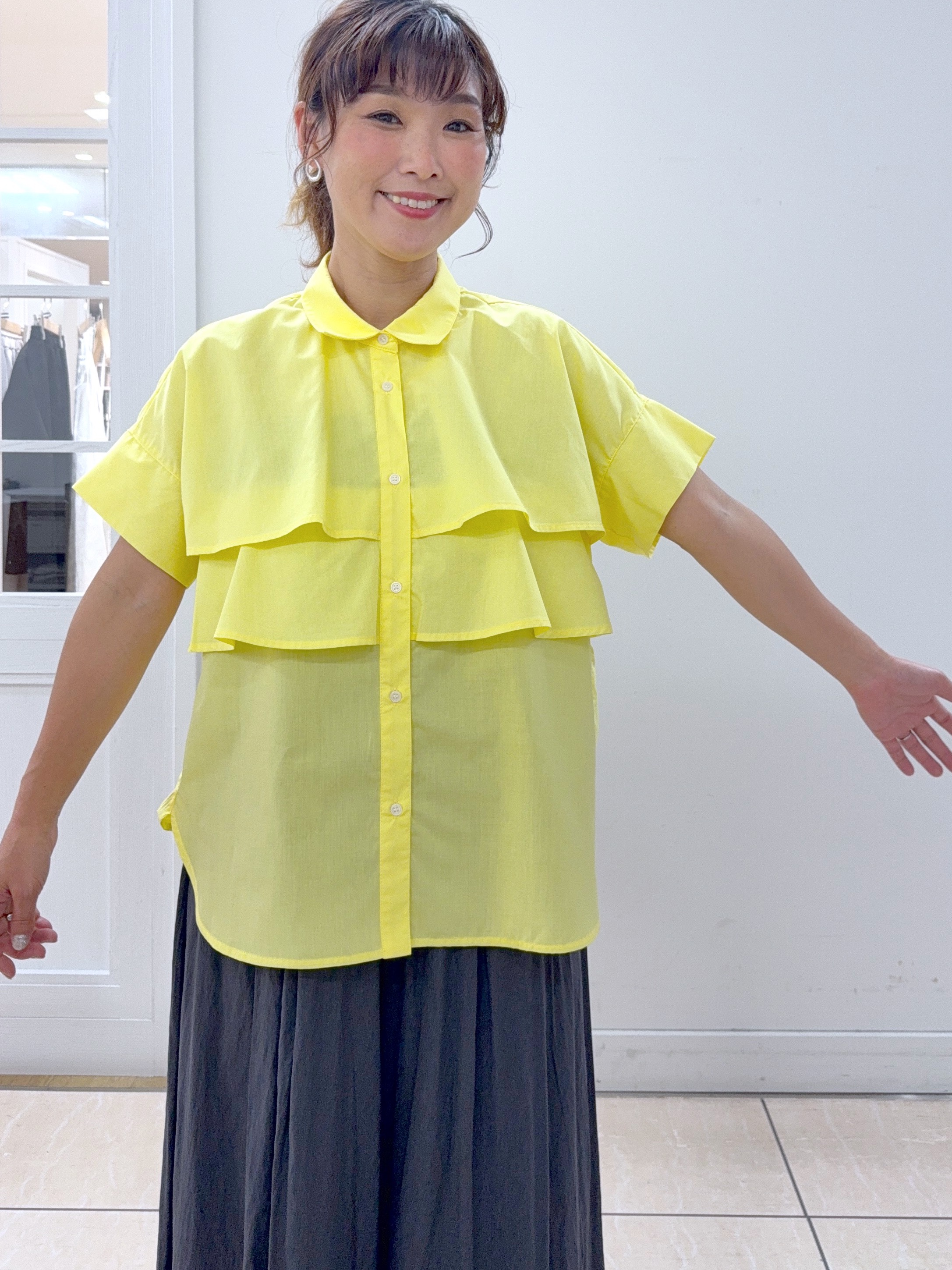 Osawaさんの「Dessin｜【マシンウォッシャブル】ダブルフリルブラウス」を使ったコーディネート