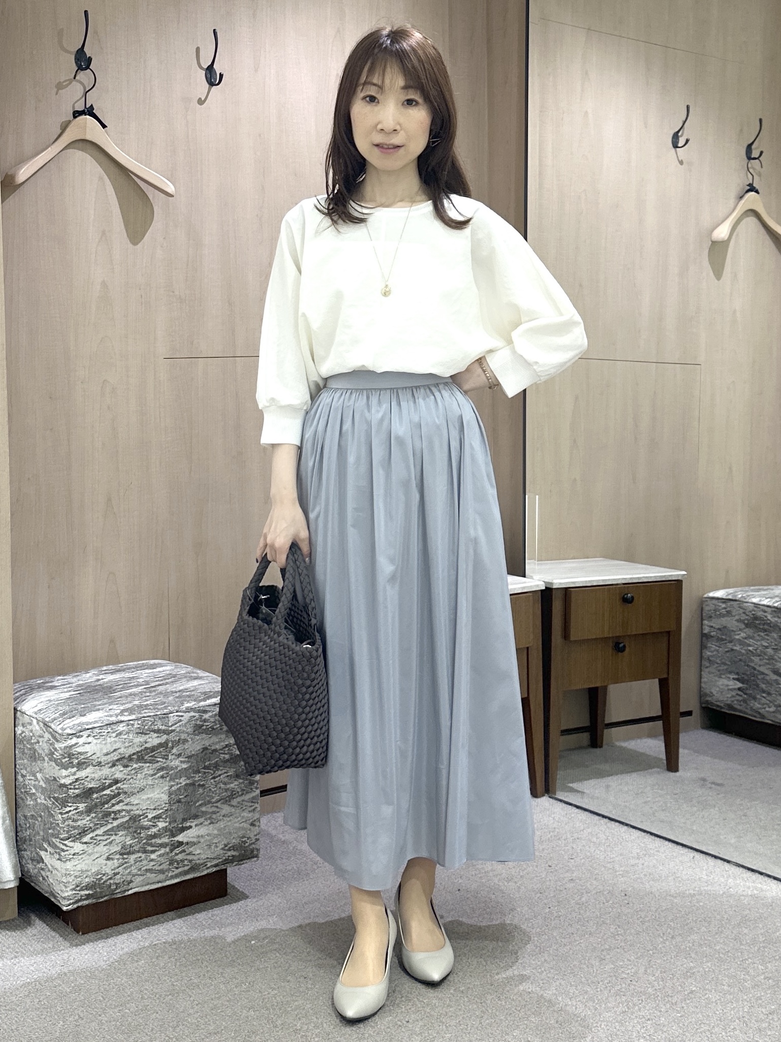 Miwaさんの「UNTITLED｜【吸水速乾/UVカット】ドルマンスリーブブラウス」を使ったコーディネート