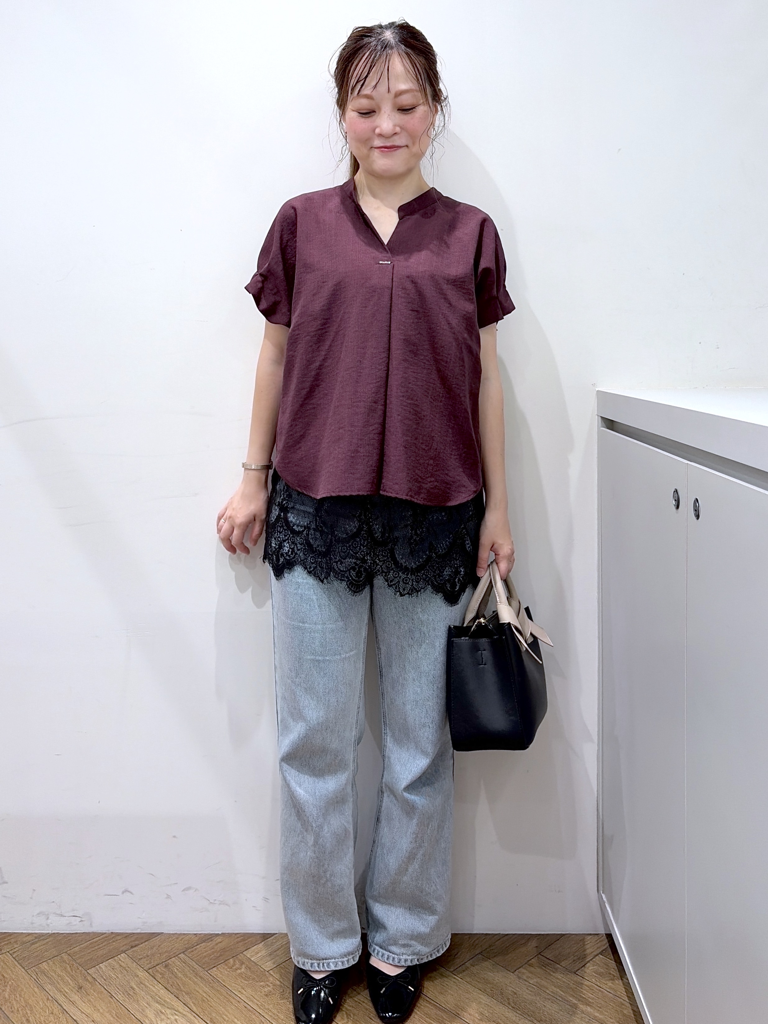 Junさんの「index｜【接触冷感／吸水速乾】タックスキッパーブラウス《防シワ／イージーアイロン／洗濯機OK／9col》」を使ったコーディネート