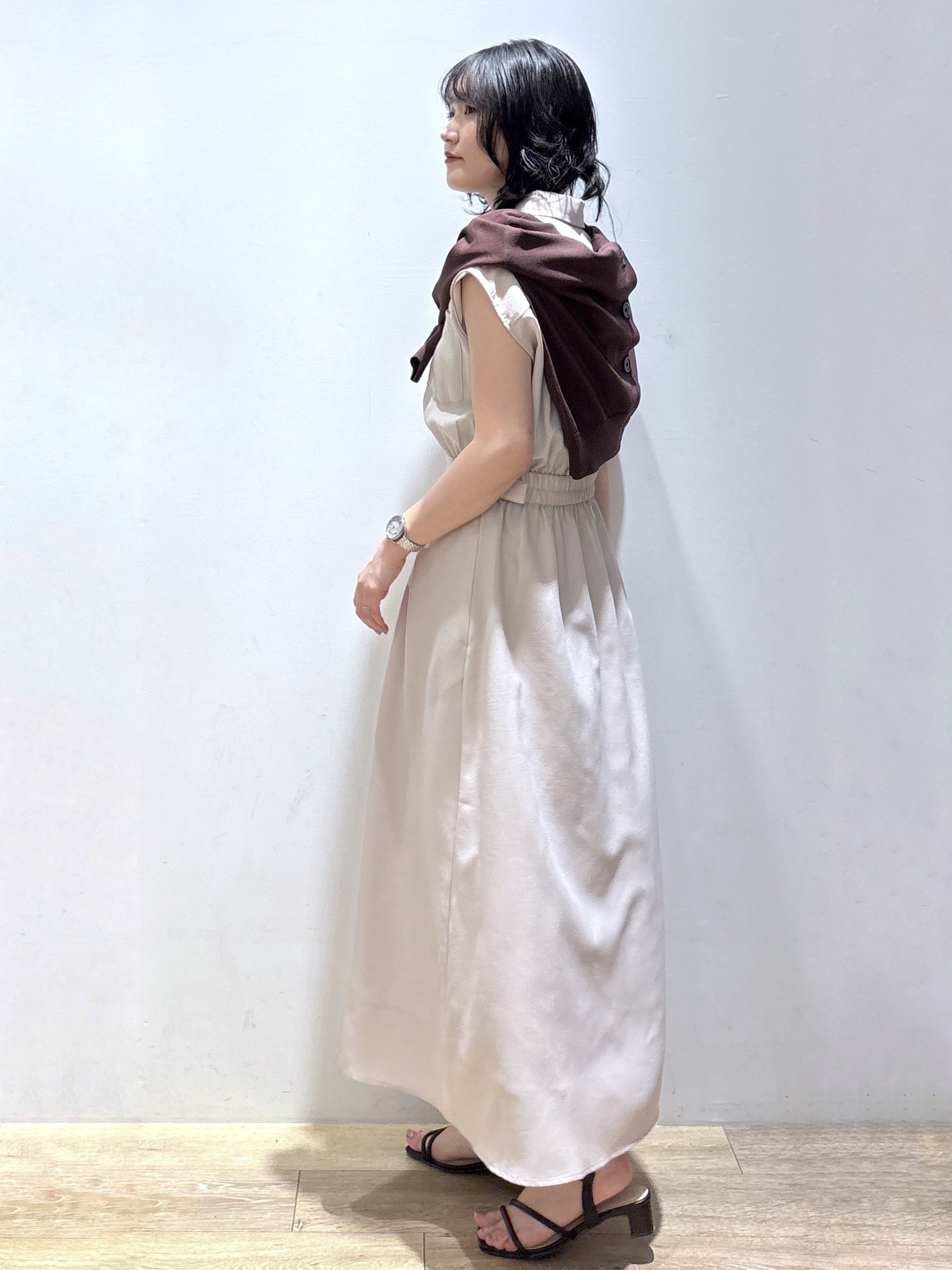 mizukiさんの「index｜【接触冷感／吸水速乾】フレンチスリーブシャツワンピース《イージーアイロン／洗濯機OK》」を使ったコーディネート