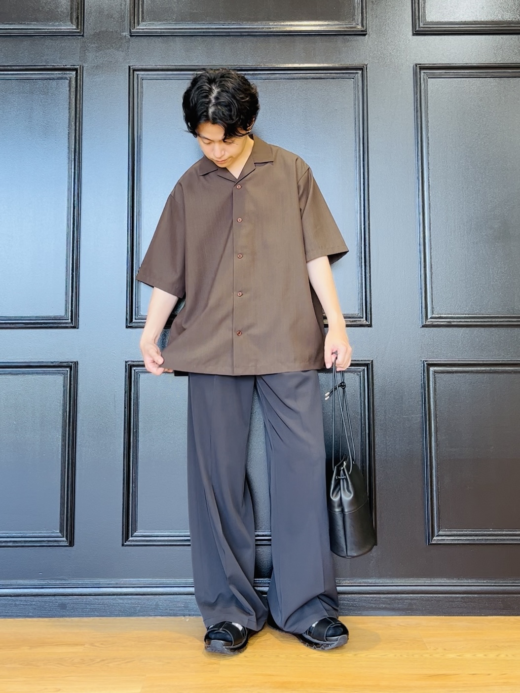 ワッキーさんの「tk.TAKEO KIKUCHI｜【セットアップ対応可／吸水速乾】セオ&alpha;（R）開襟シャツ」を使ったコーディネート