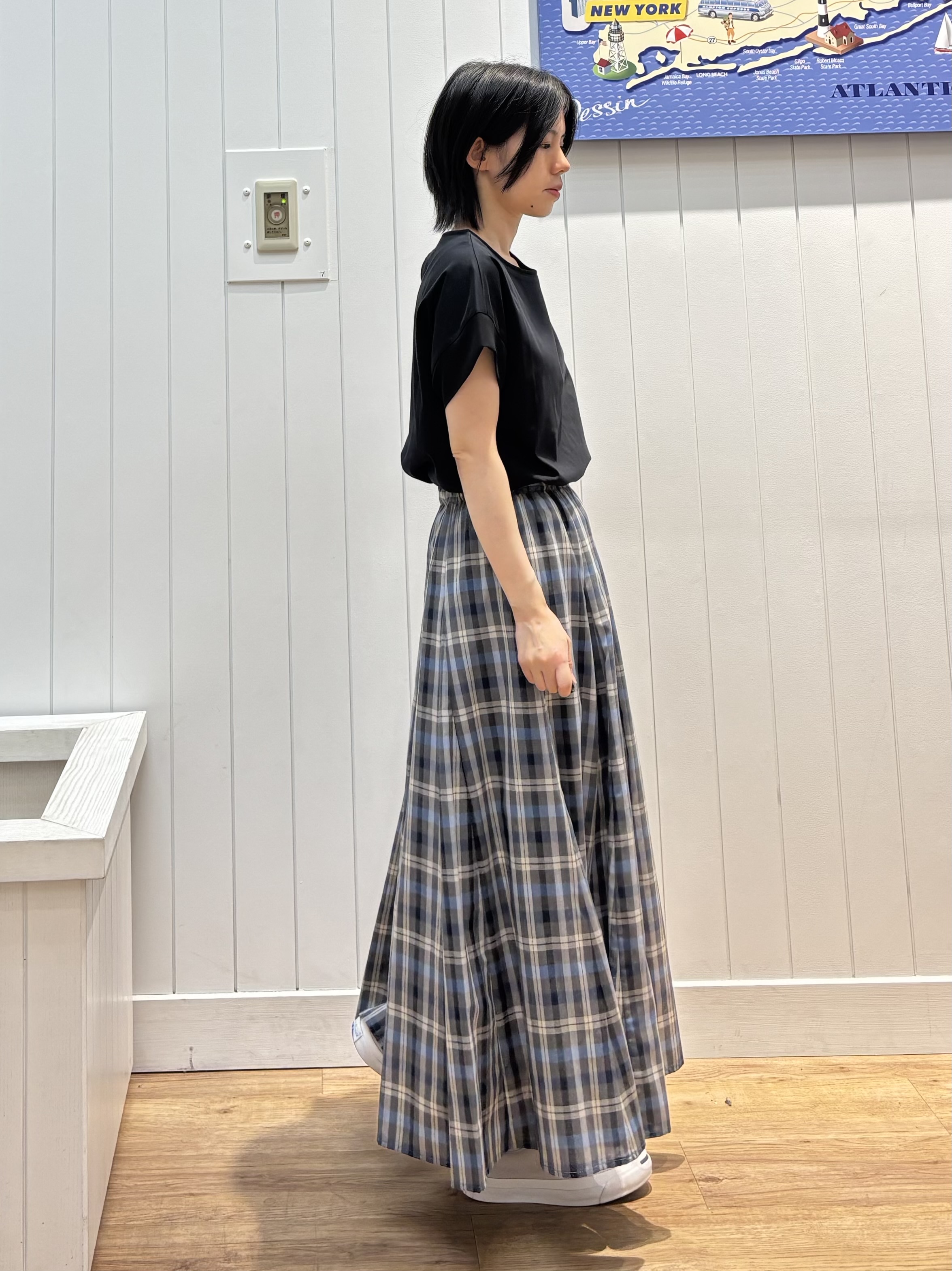 OKADAさんの「Dessin｜【UVカット/接触冷感】美光沢カットソー」を使ったコーディネート