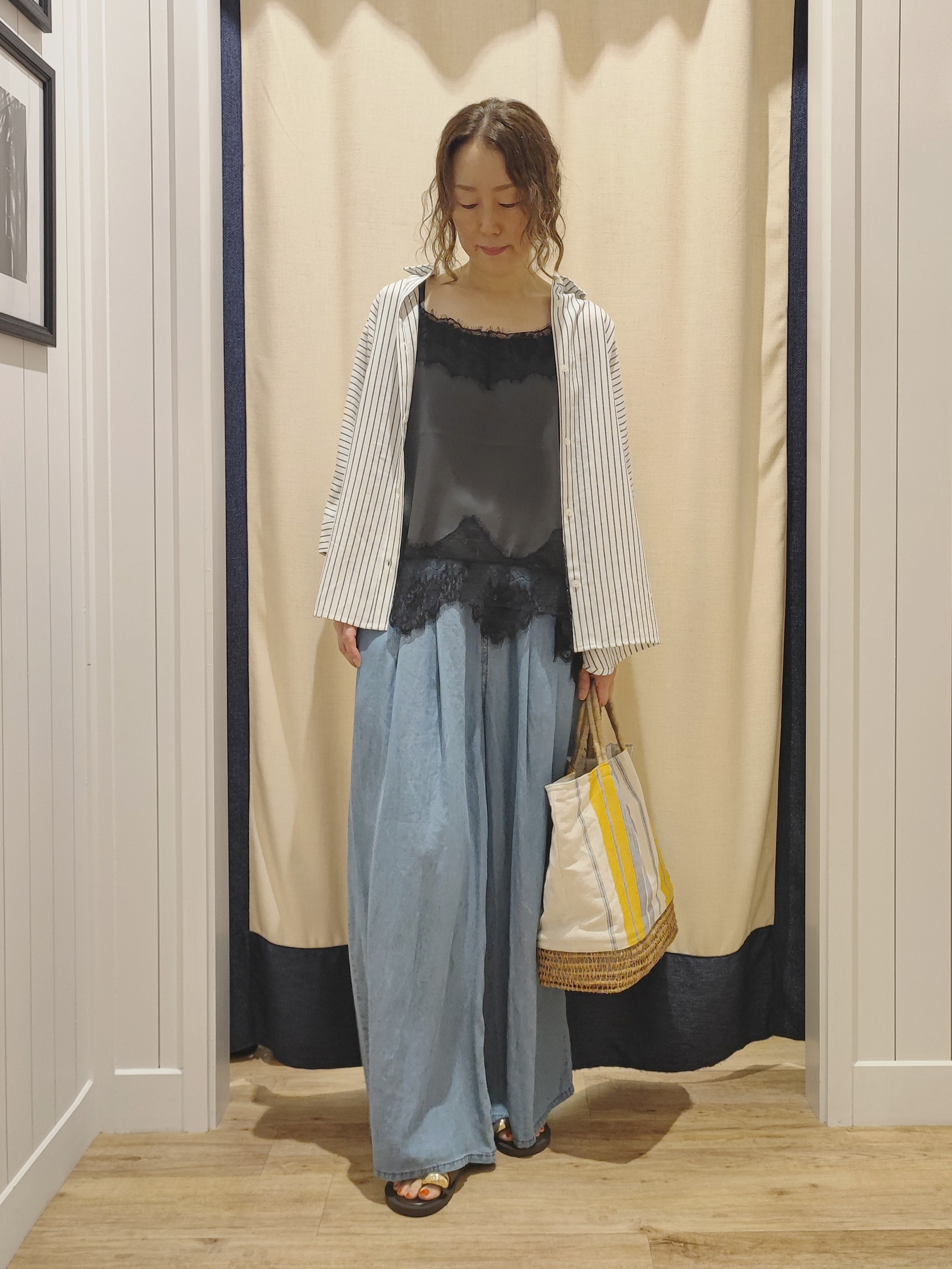 toyaさんの「Dessin｜【セットアップ可/洗える】リネンブレンドドルマンシャツ」を使ったコーディネート