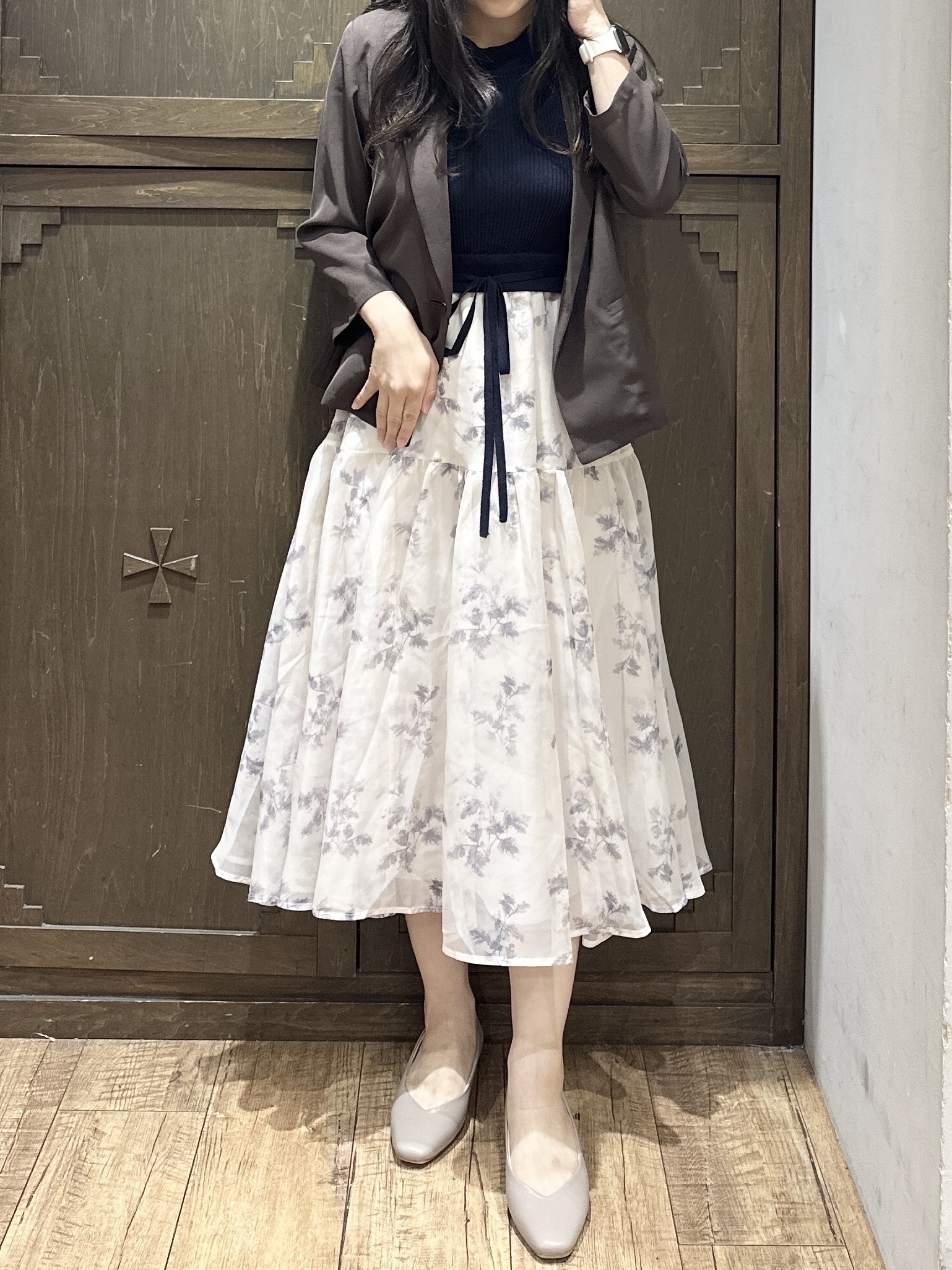 kanaさんの「index｜【接触冷感／防シワ】ひんやり7分袖テーラードジャケット《洗濯機OK》」を使ったコーディネート