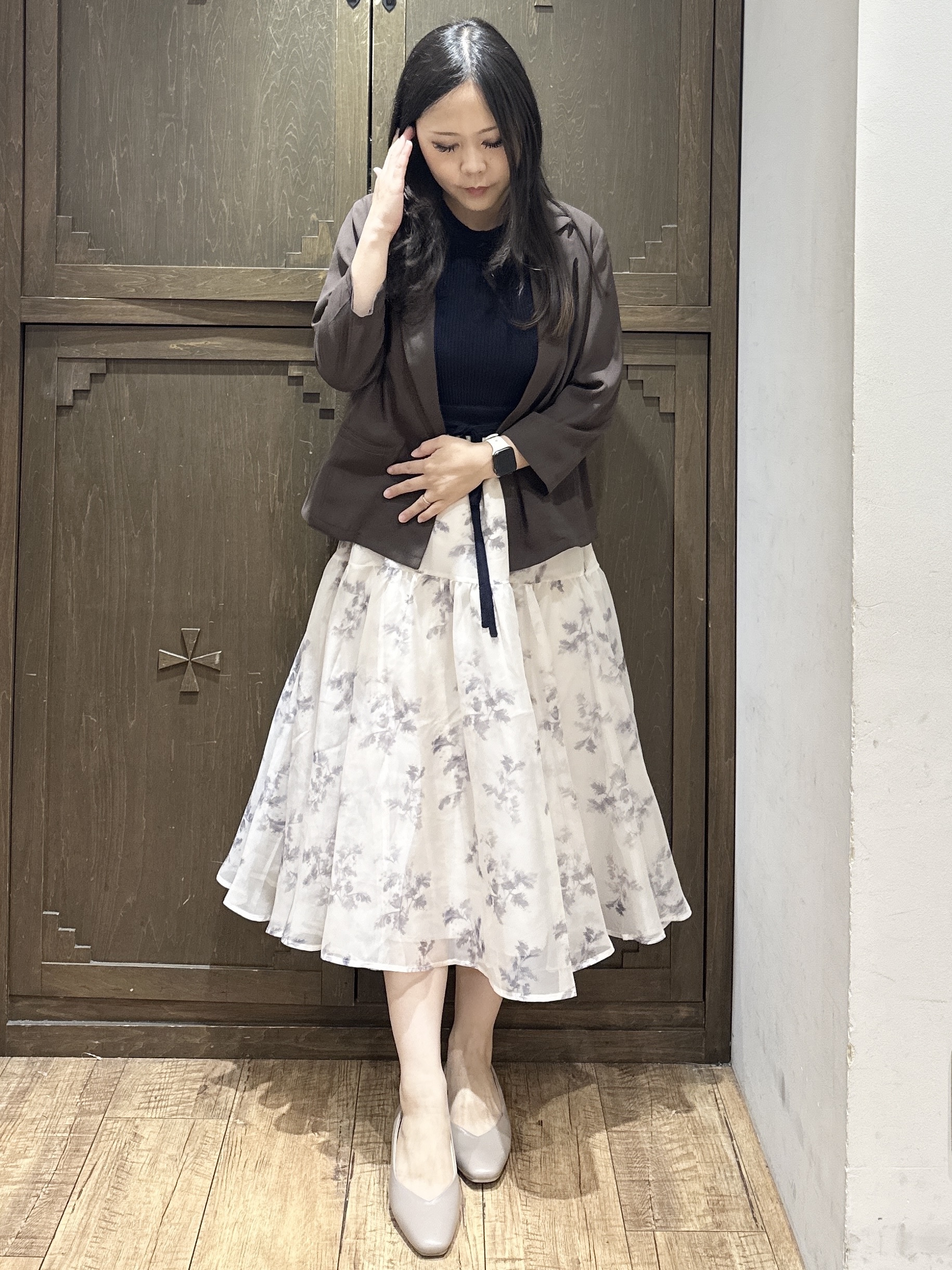 kanaさんの「index｜【接触冷感／防シワ】ひんやり7分袖テーラードジャケット《洗濯機OK》」を使ったコーディネート