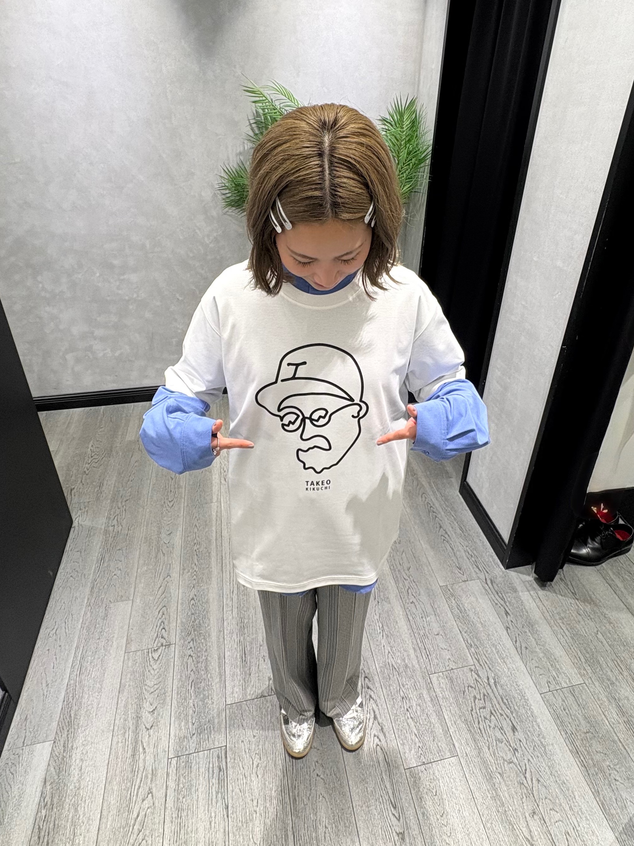 s___sさんの「TAKEO KIKUCHI｜【BOWLER HAT LABEL】アイスクリアコットン ワンストローク 半袖Tシャツ」を使ったコーディネート