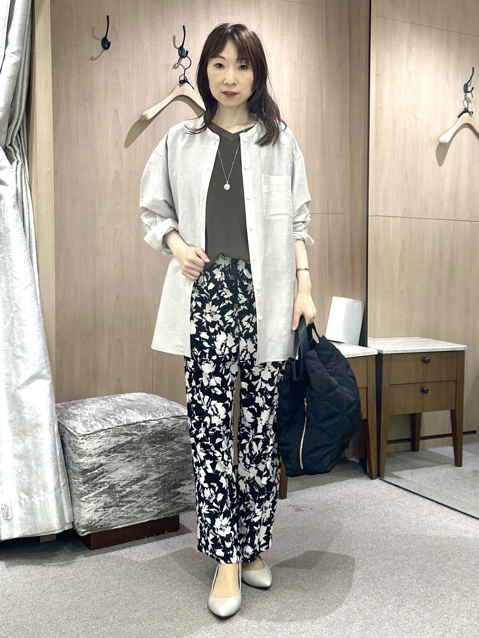 Miwaさんの「UNTITLED｜【11色展開/体型カバー】前後2WAYフレンチスリーブニット」を使ったコーディネート