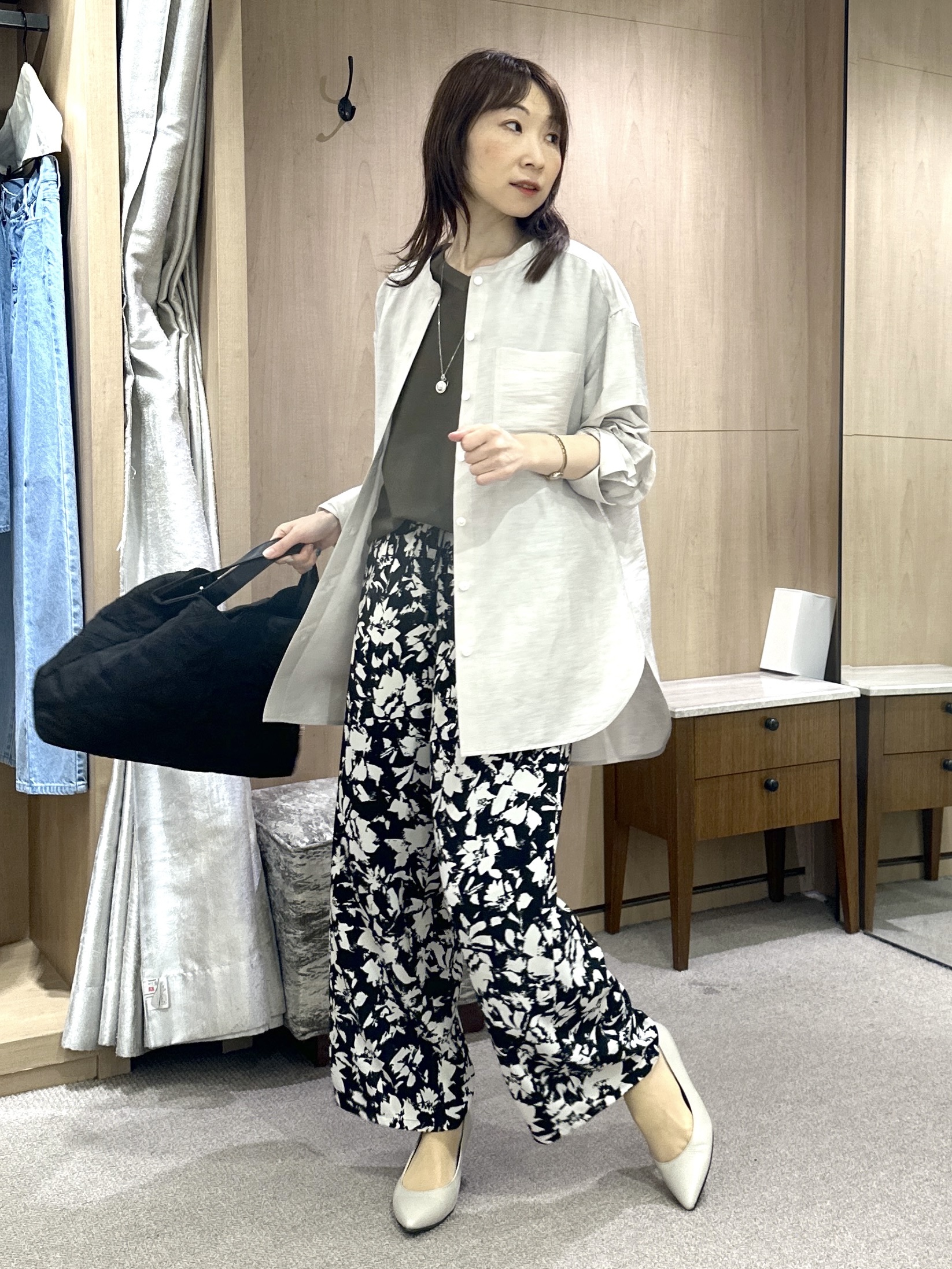 Miwaさんの「UNTITLED｜【11色展開/体型カバー】前後2WAYフレンチスリーブニット」を使ったコーディネート