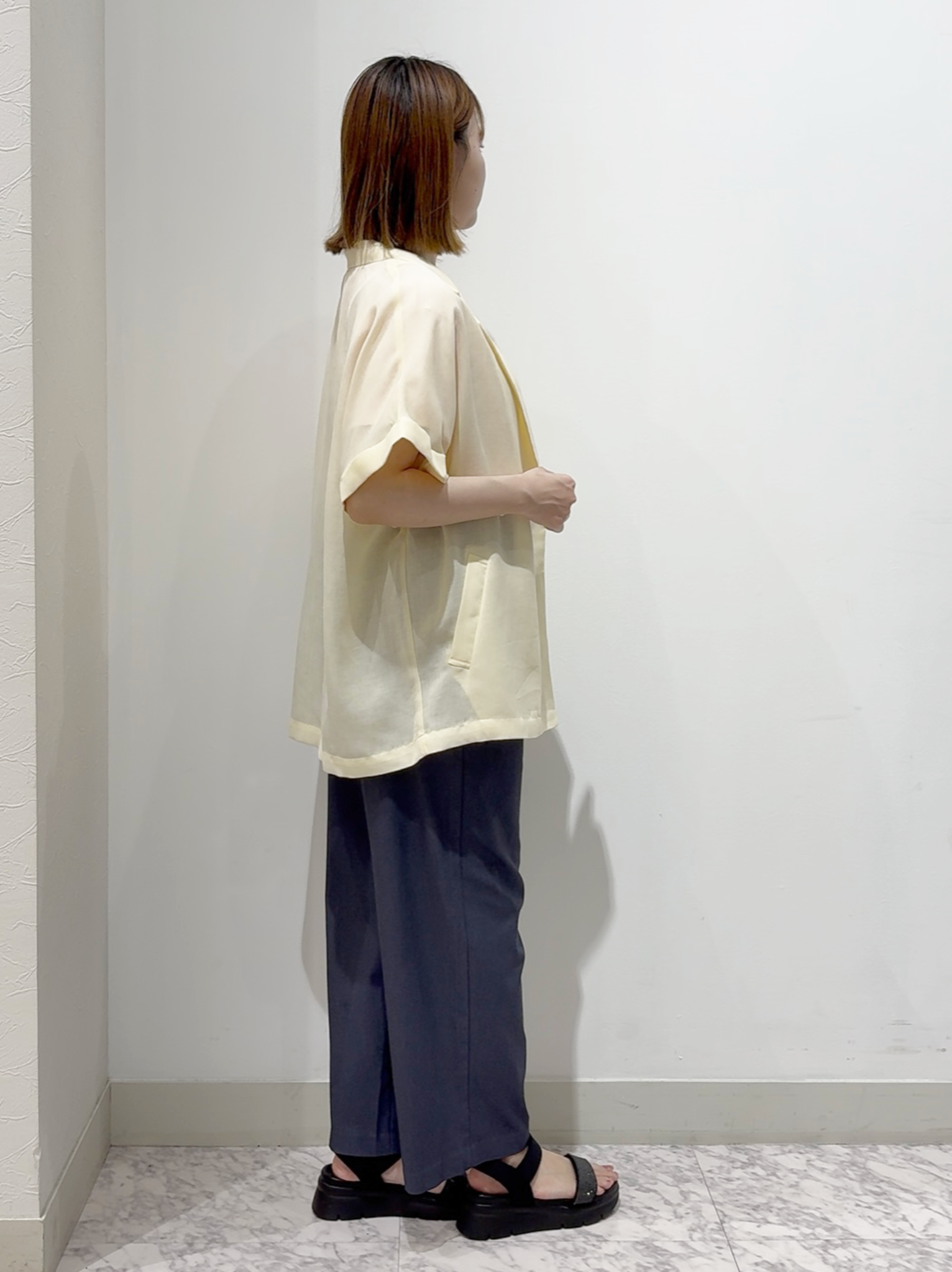 しかっちさんの「grove｜【洗濯機OK・ひんやり/SETUP可】シワになりにくいハーフスリーブジャケット」を使ったコーディネート