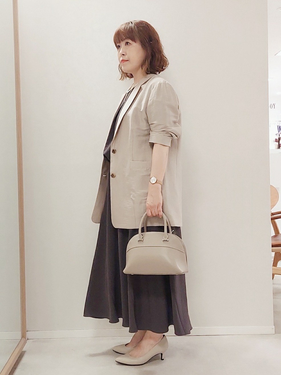 Koyaさんの「UNTITLED｜【程よいシアー感/洗える】エアリーバイオジャケット」を使ったコーディネート