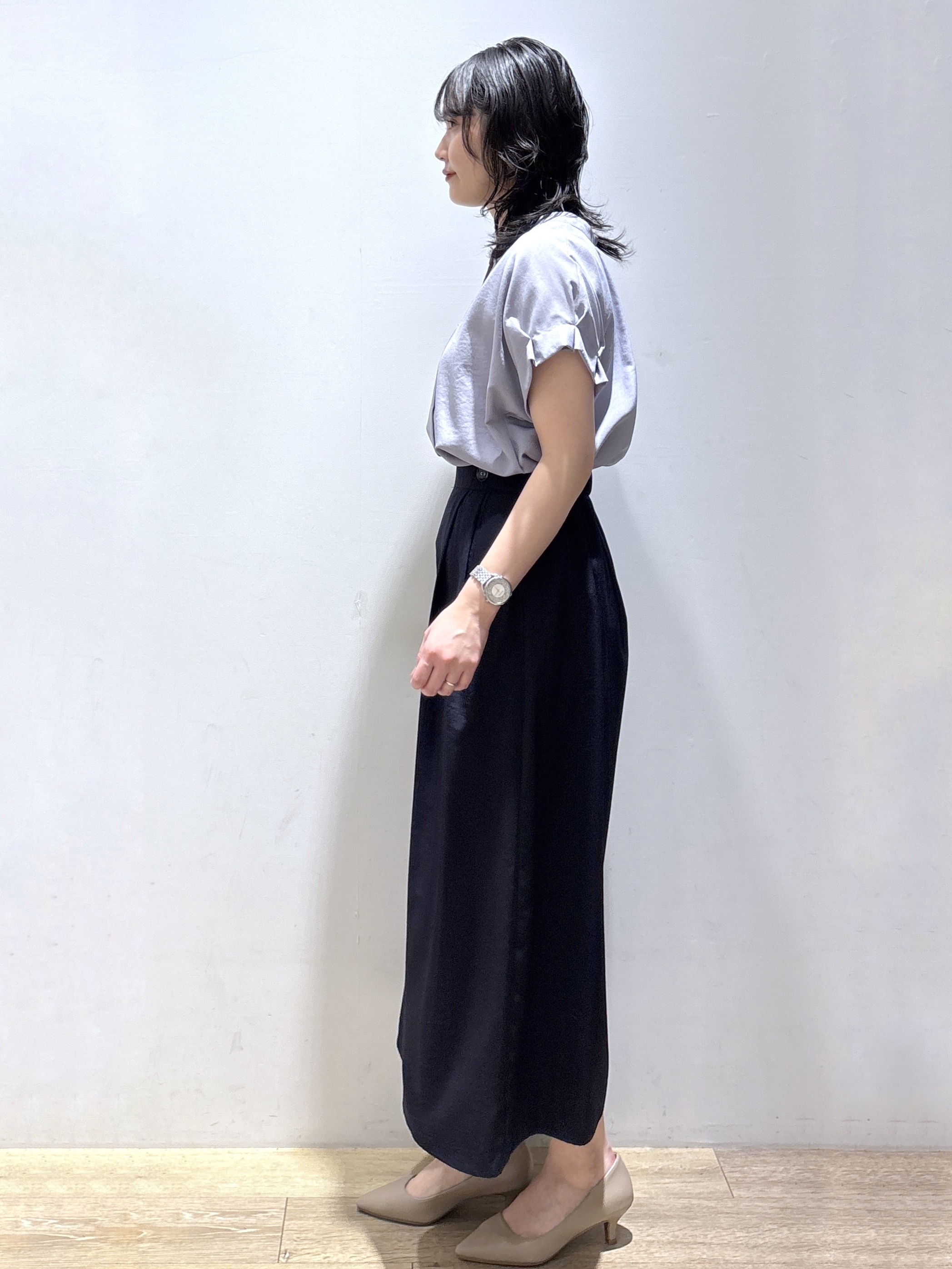 mizukiさんの「index｜【接触冷感／吸水速乾】タックスキッパーブラウス《防シワ／イージーアイロン／洗濯機OK／9col》」を使ったコーディネート
