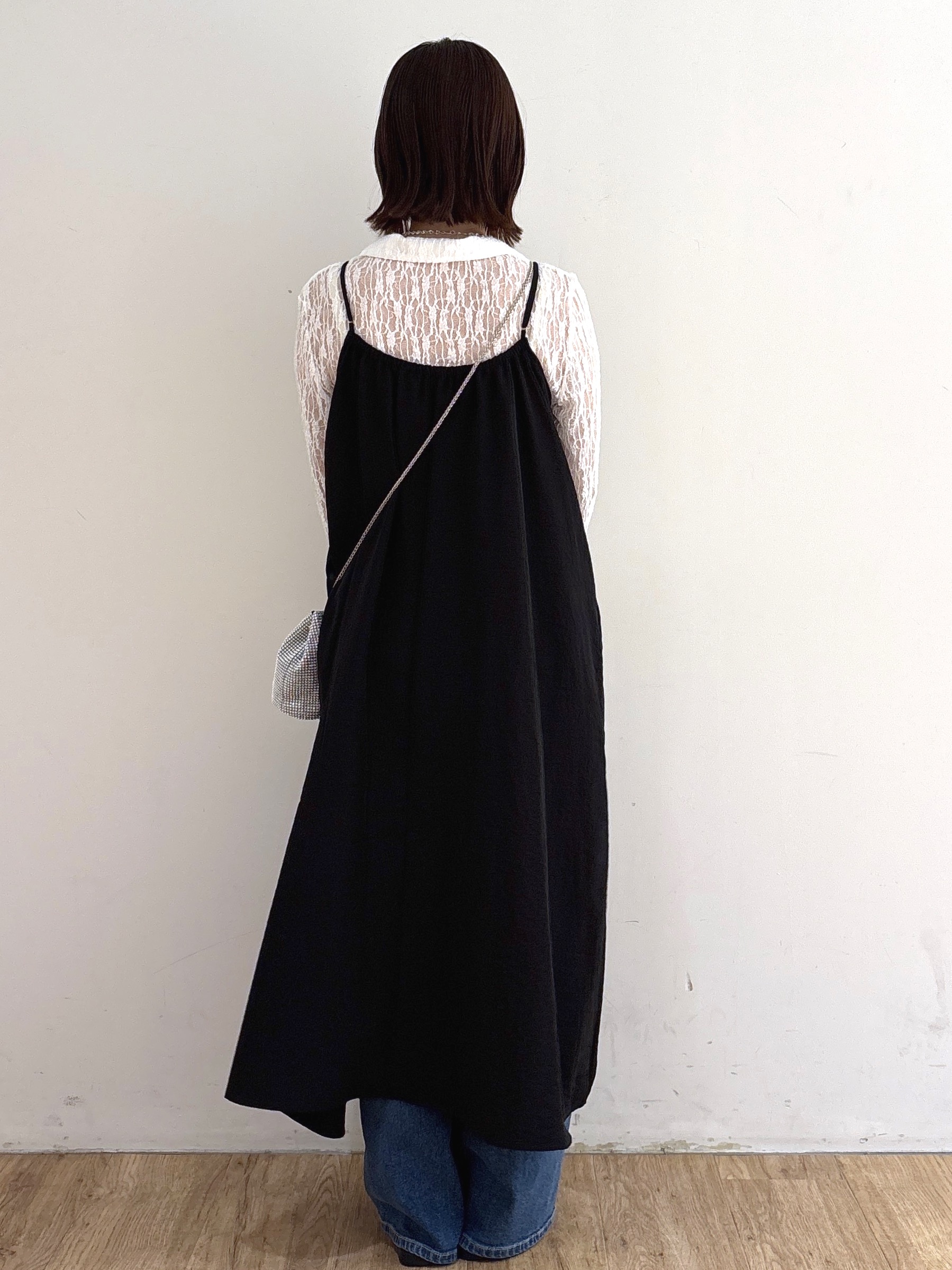 mireiさんの「OPAQUE.CLIP｜タックギャザーキャミワンピース【洗濯機OK】」を使ったコーディネート