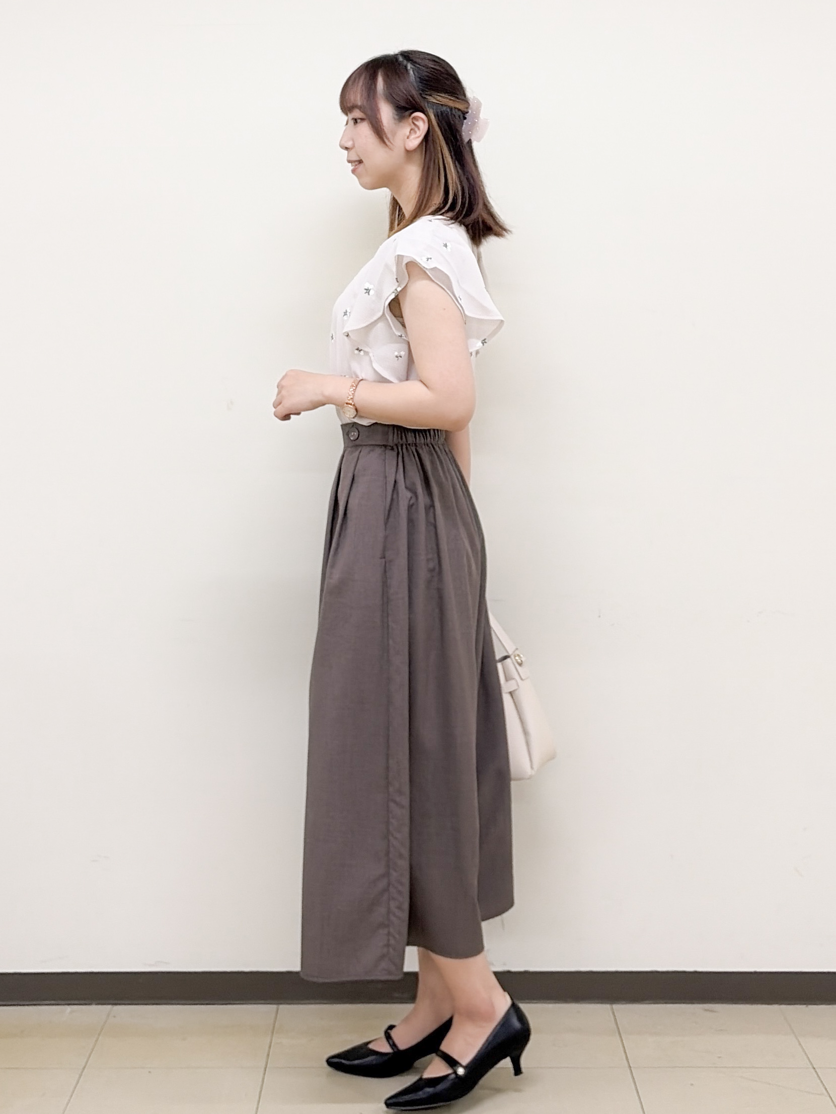 yurinaさんの「index｜2wayフリルリボン刺繍ブラウス【洗濯機OK／イージーアイロン】」を使ったコーディネート