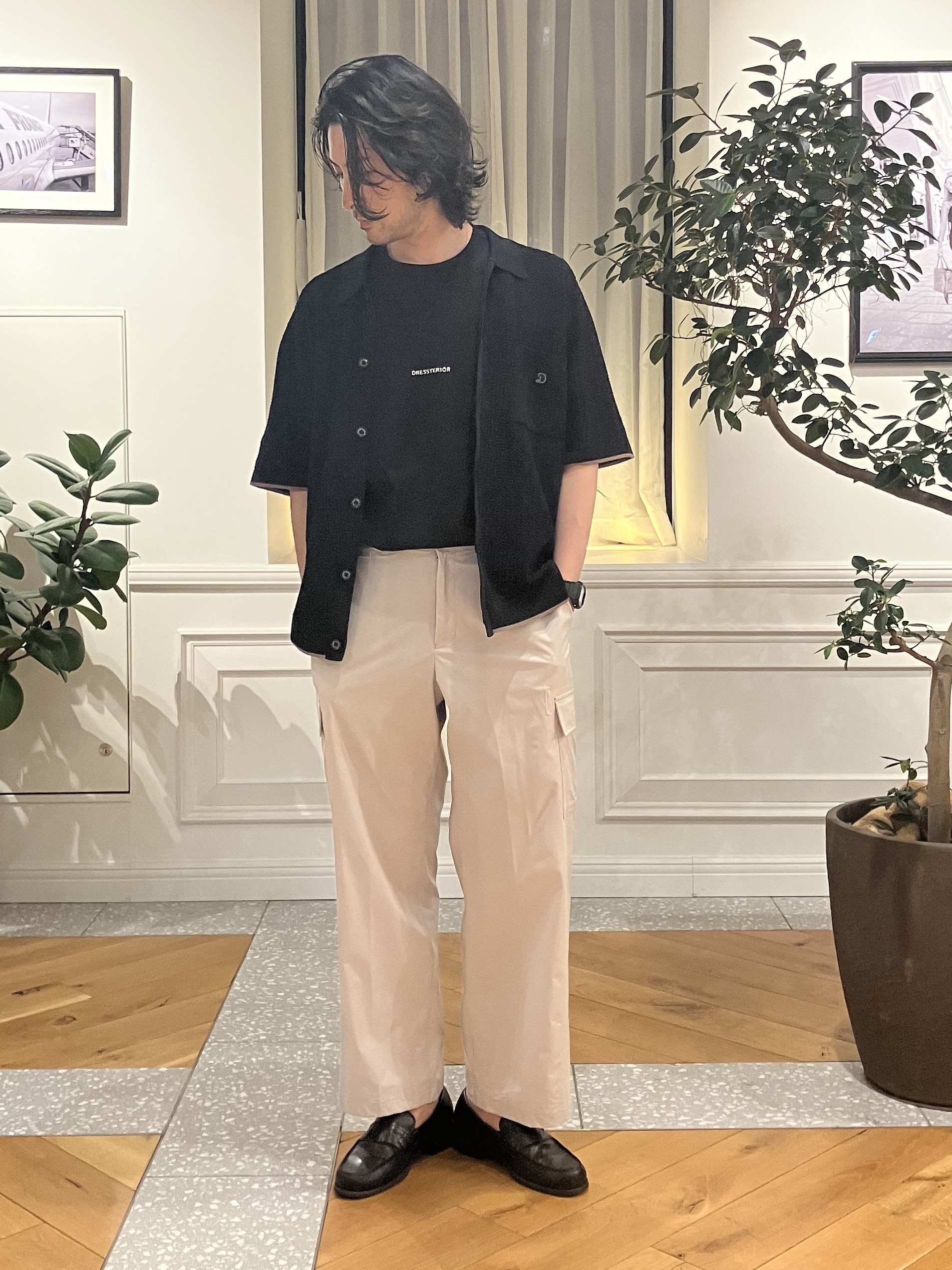 junyaさんの「DRESSTERIOR｜【Safari5月号掲載】ウォッシャブル キューバニットシャツ」を使ったコーディネート