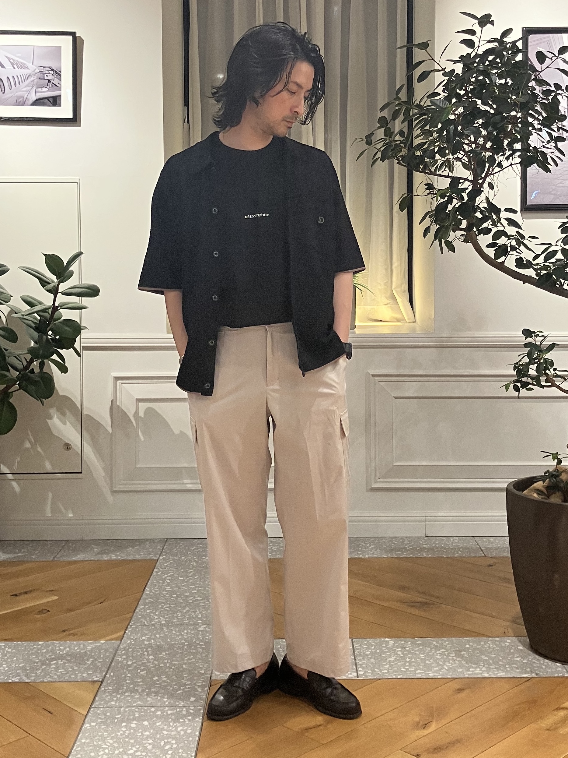 junyaさんの「DRESSTERIOR｜【Safari5月号掲載】ウォッシャブル キューバニットシャツ」を使ったコーディネート