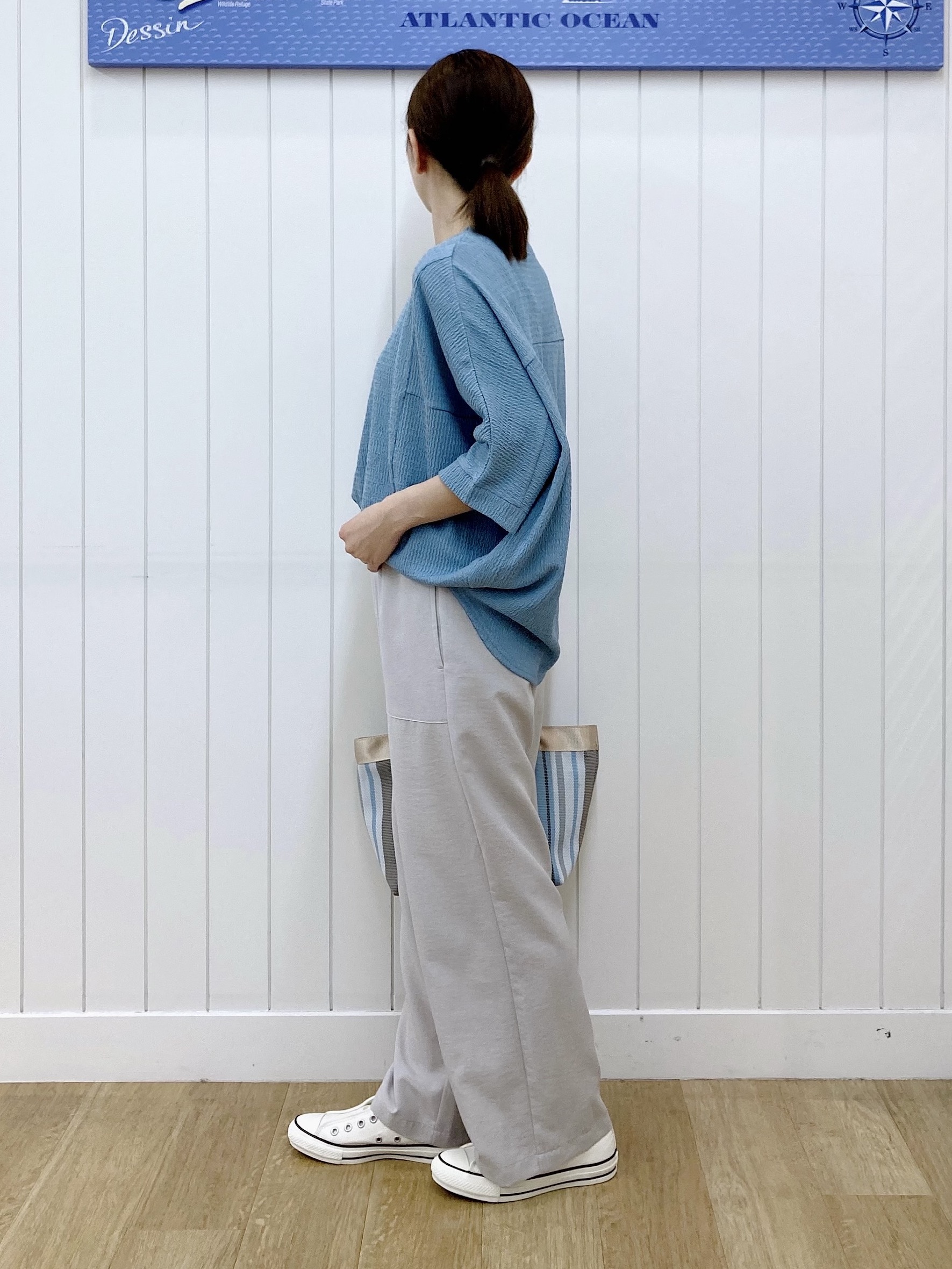 yoshiさんの「Dessin｜シュリンクジャージ カットソー」を使ったコーディネート