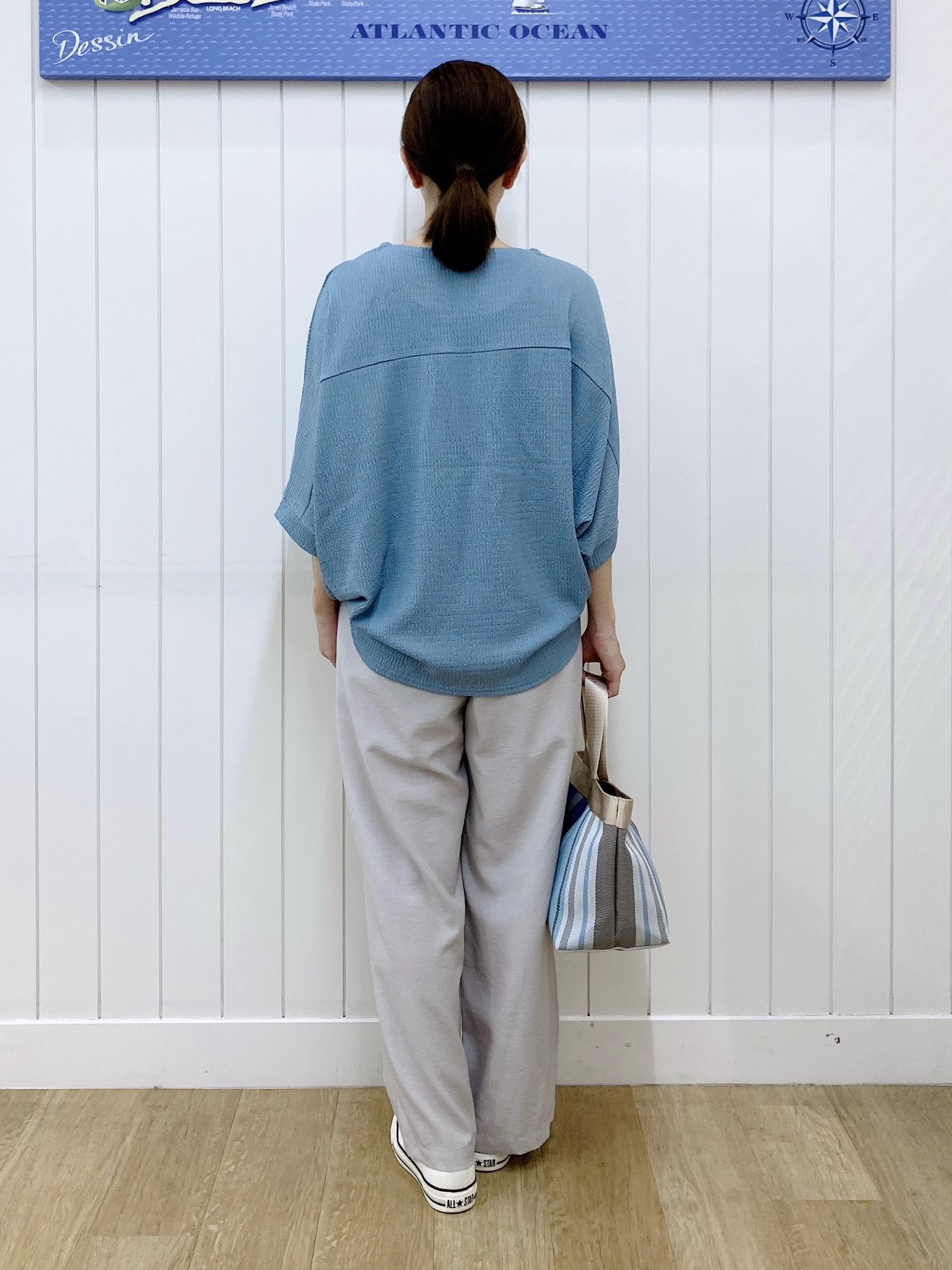 yoshiさんの「Dessin｜シュリンクジャージ カットソー」を使ったコーディネート