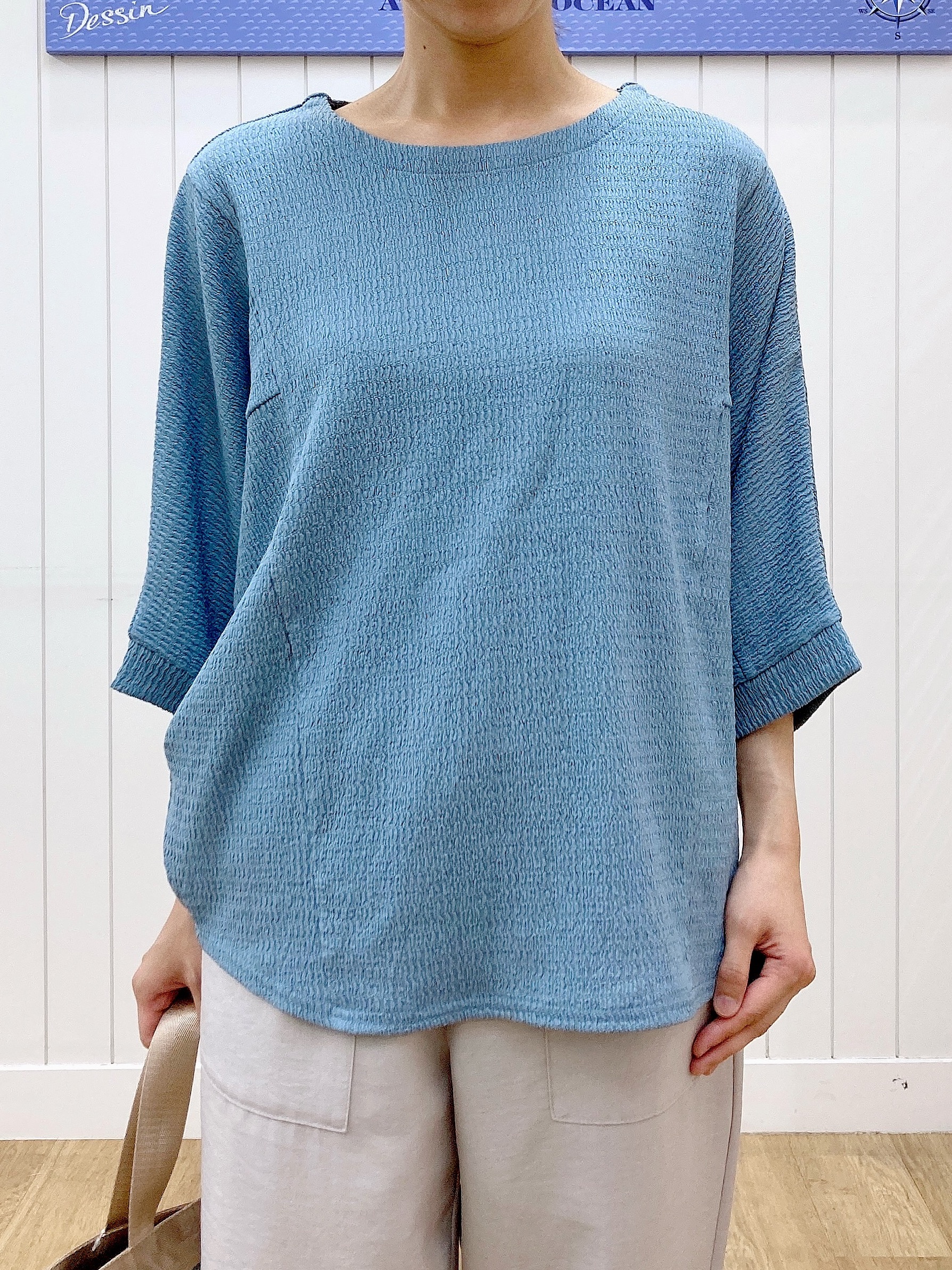 yoshiさんの「Dessin｜シュリンクジャージ カットソー」を使ったコーディネート