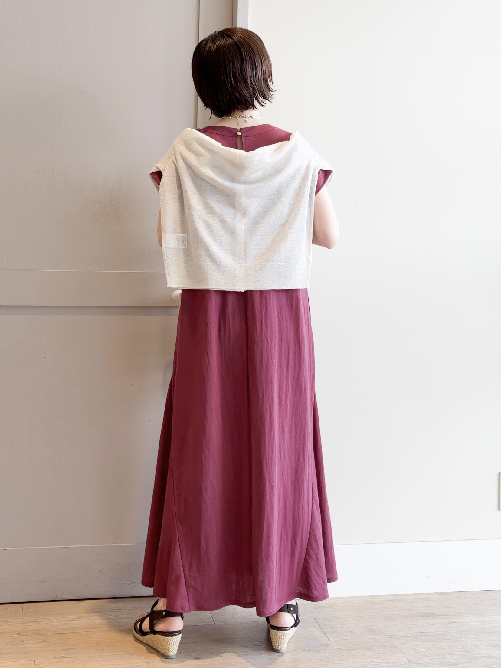 yamakoさんの「grove｜高評価！【洗える/名品】大人の透け感、シアーカーディガン」を使ったコーディネート