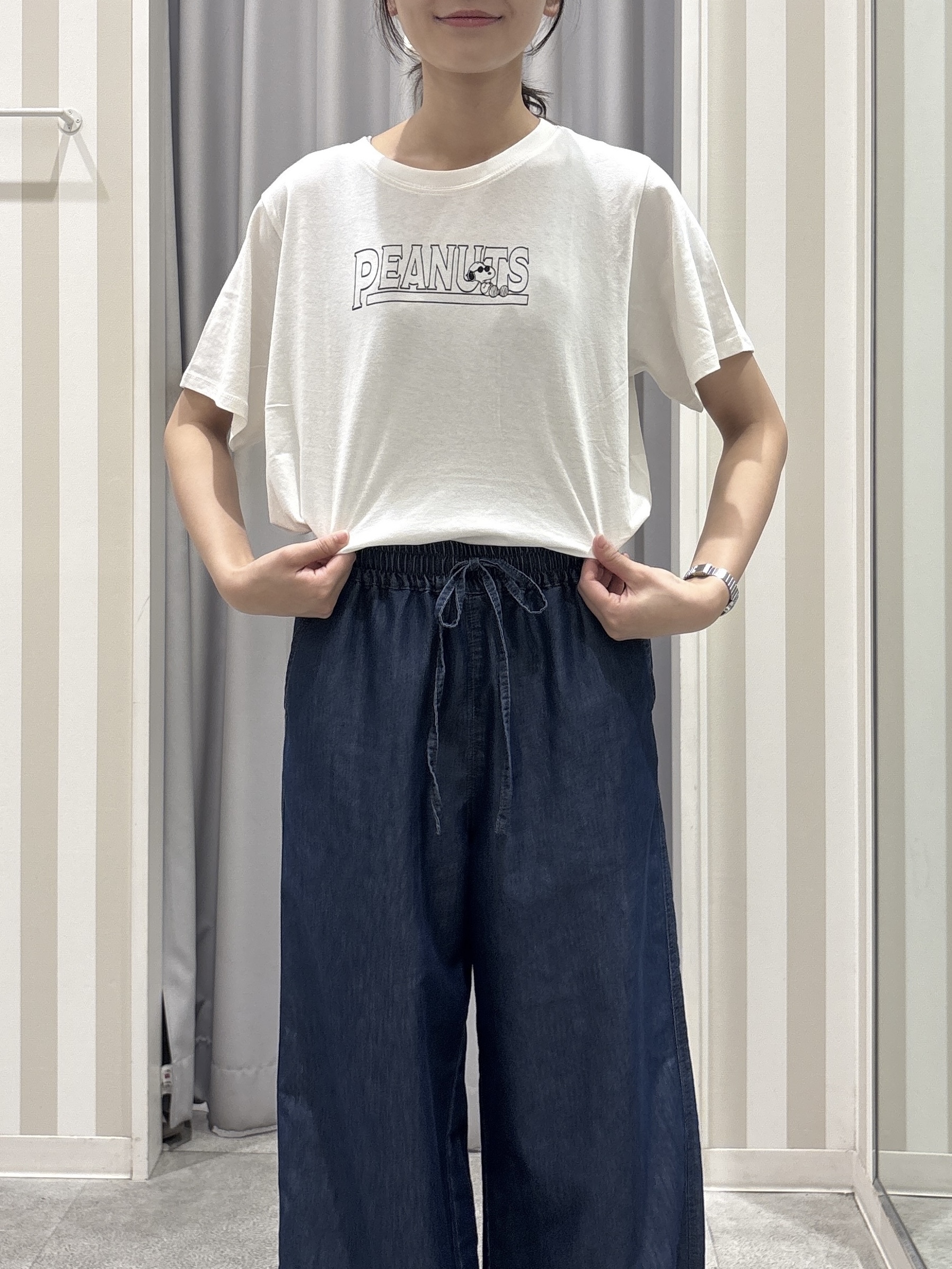 Rikaさんの「SHOO･LA･RUE｜【PEANUTS】ひんやりプリントTシャツ」を使ったコーディネート