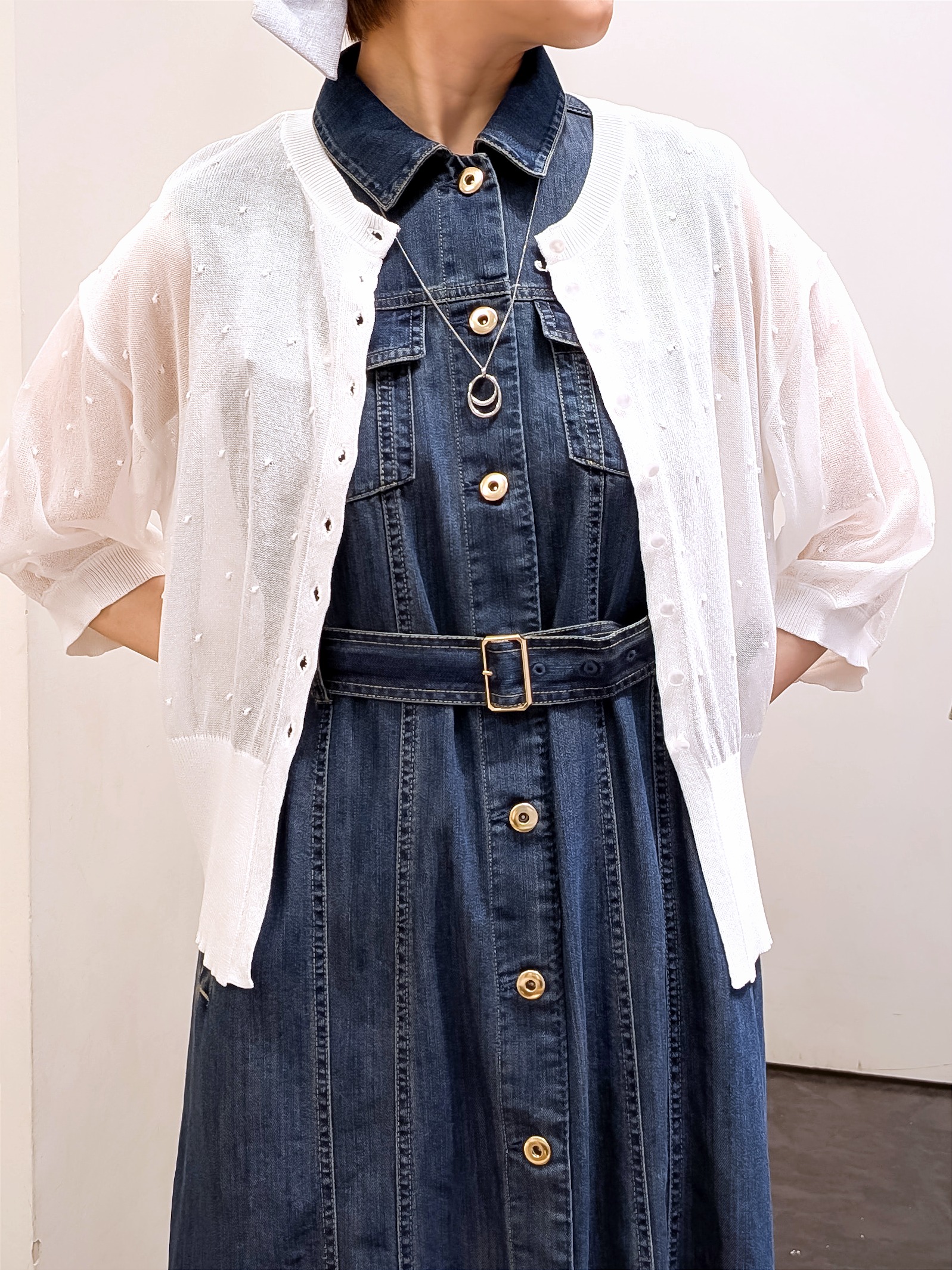 やまちゃんさんの「grove｜シアードットカーディガン」を使ったコーディネート