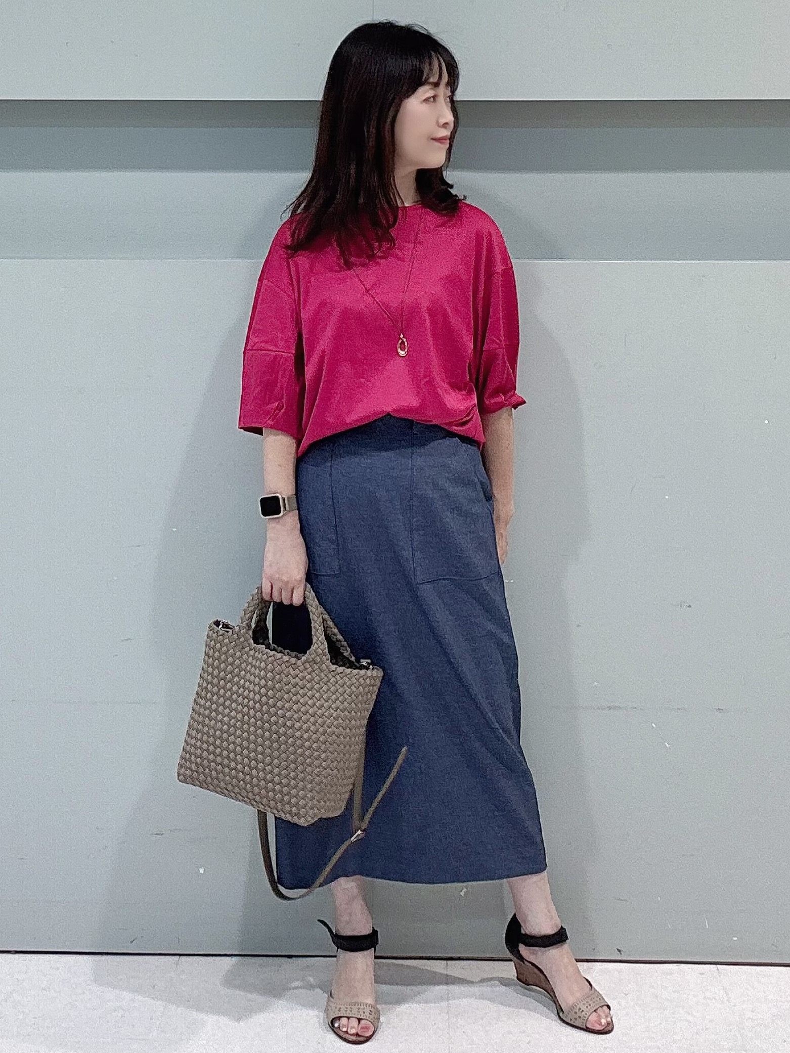 makiさんの「UNTITLED｜【汗染み防止/接触冷感】ランタンスリーブプルオーバー」を使ったコーディネート