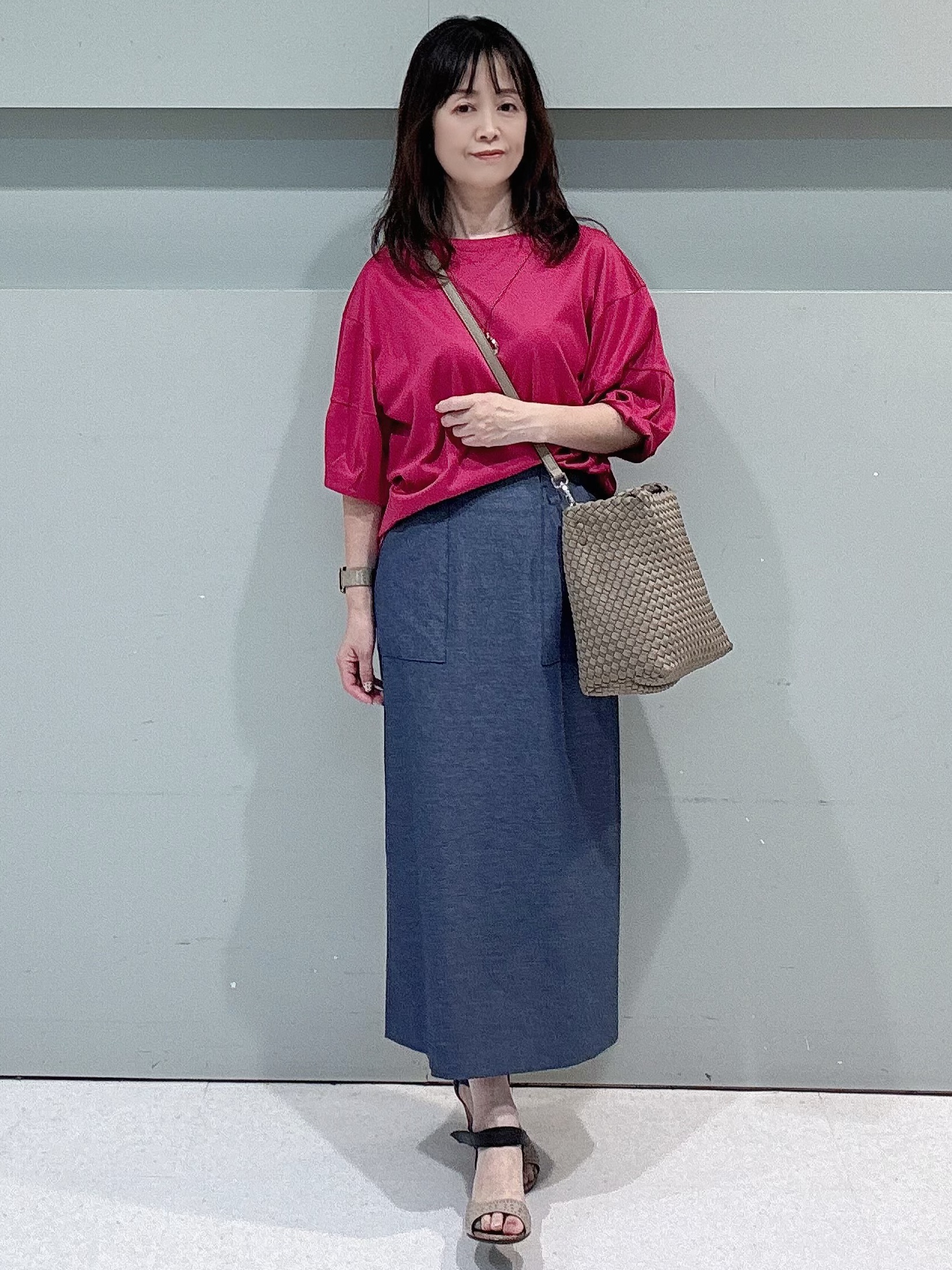 makiさんの「UNTITLED｜【汗染み防止/接触冷感】ランタンスリーブプルオーバー」を使ったコーディネート