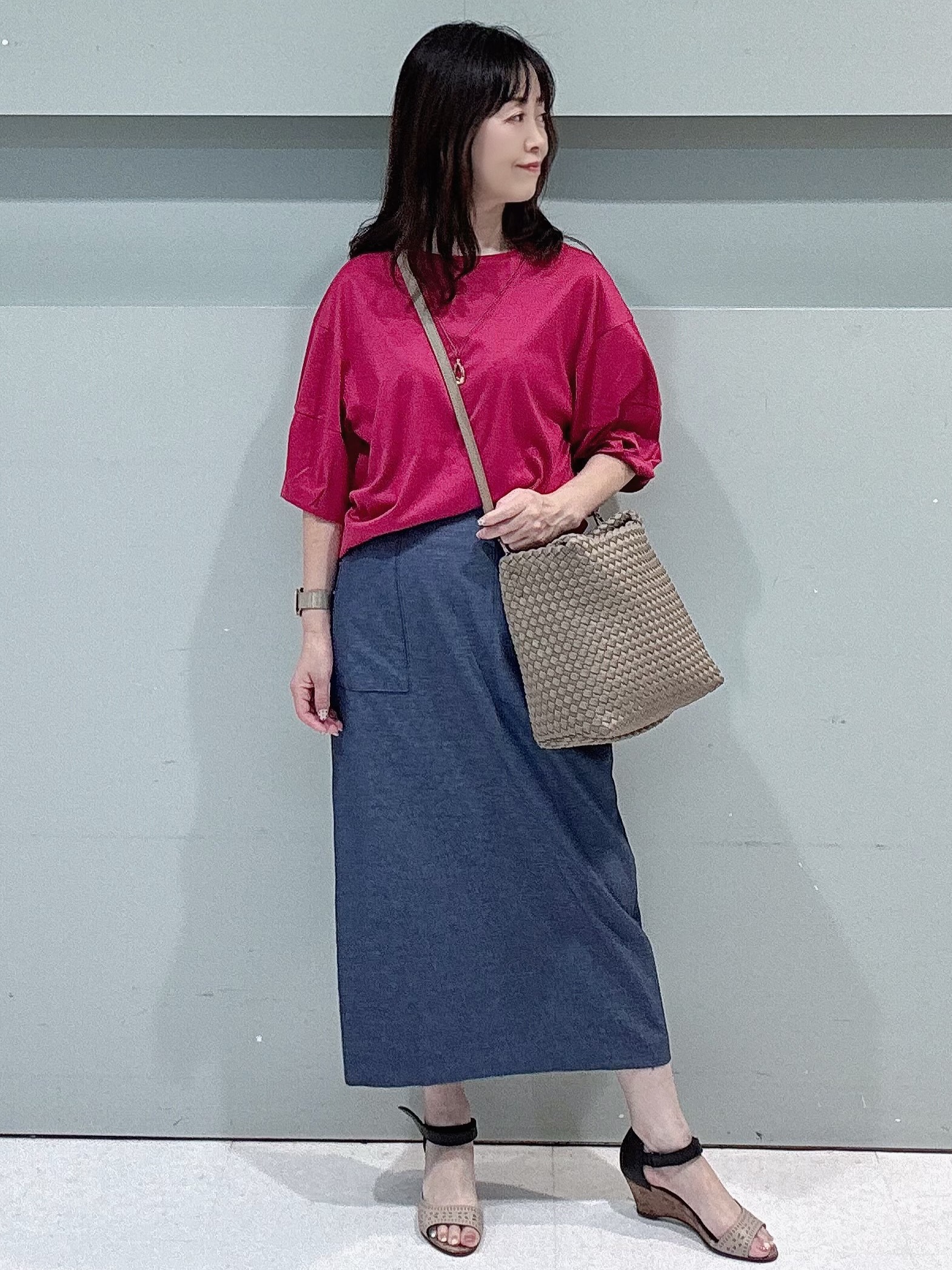 makiさんの「UNTITLED｜【汗染み防止/接触冷感】ランタンスリーブプルオーバー」を使ったコーディネート