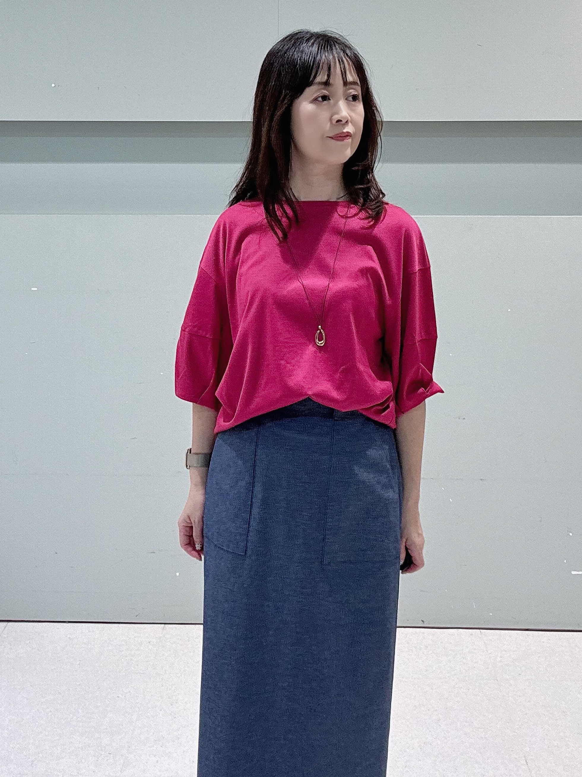 makiさんの「UNTITLED｜【汗染み防止/接触冷感】ランタンスリーブプルオーバー」を使ったコーディネート