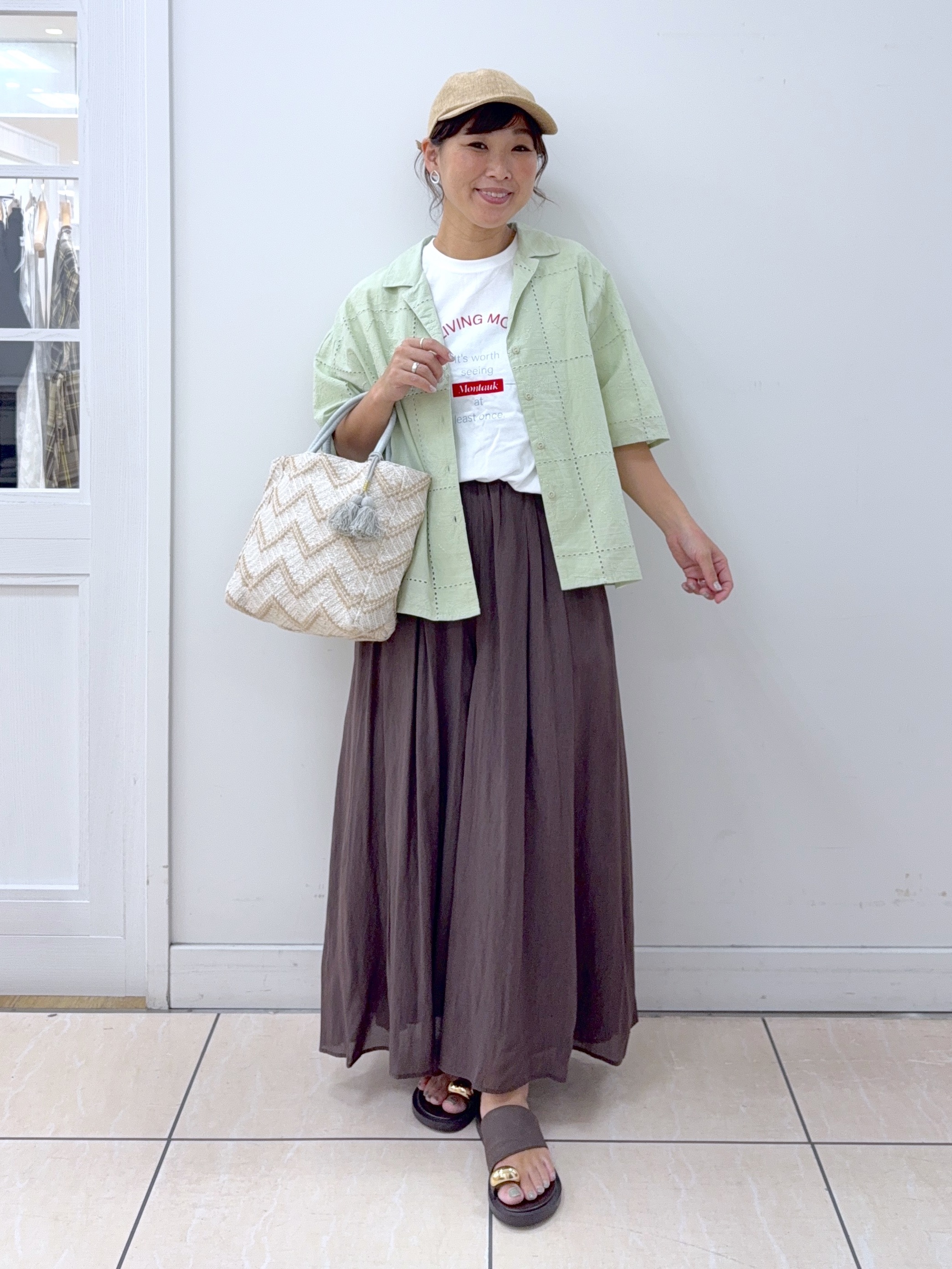 Osawaさんの「Dessin｜麻調キャップ」を使ったコーディネート