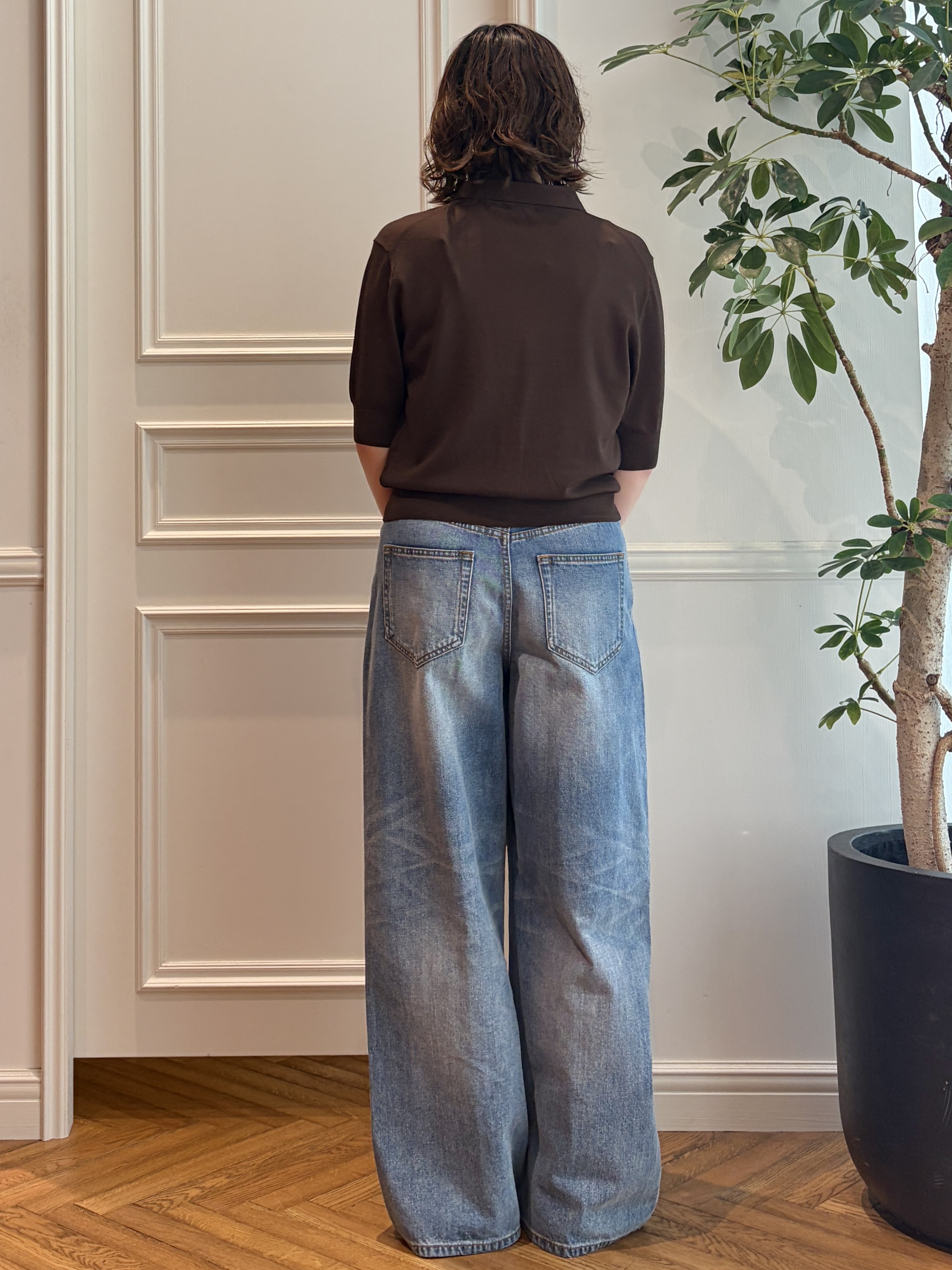 nakaoさんの「DRESSTERIOR｜ヴィンテージ加工ワイドデニムパンツ」を使ったコーディネート