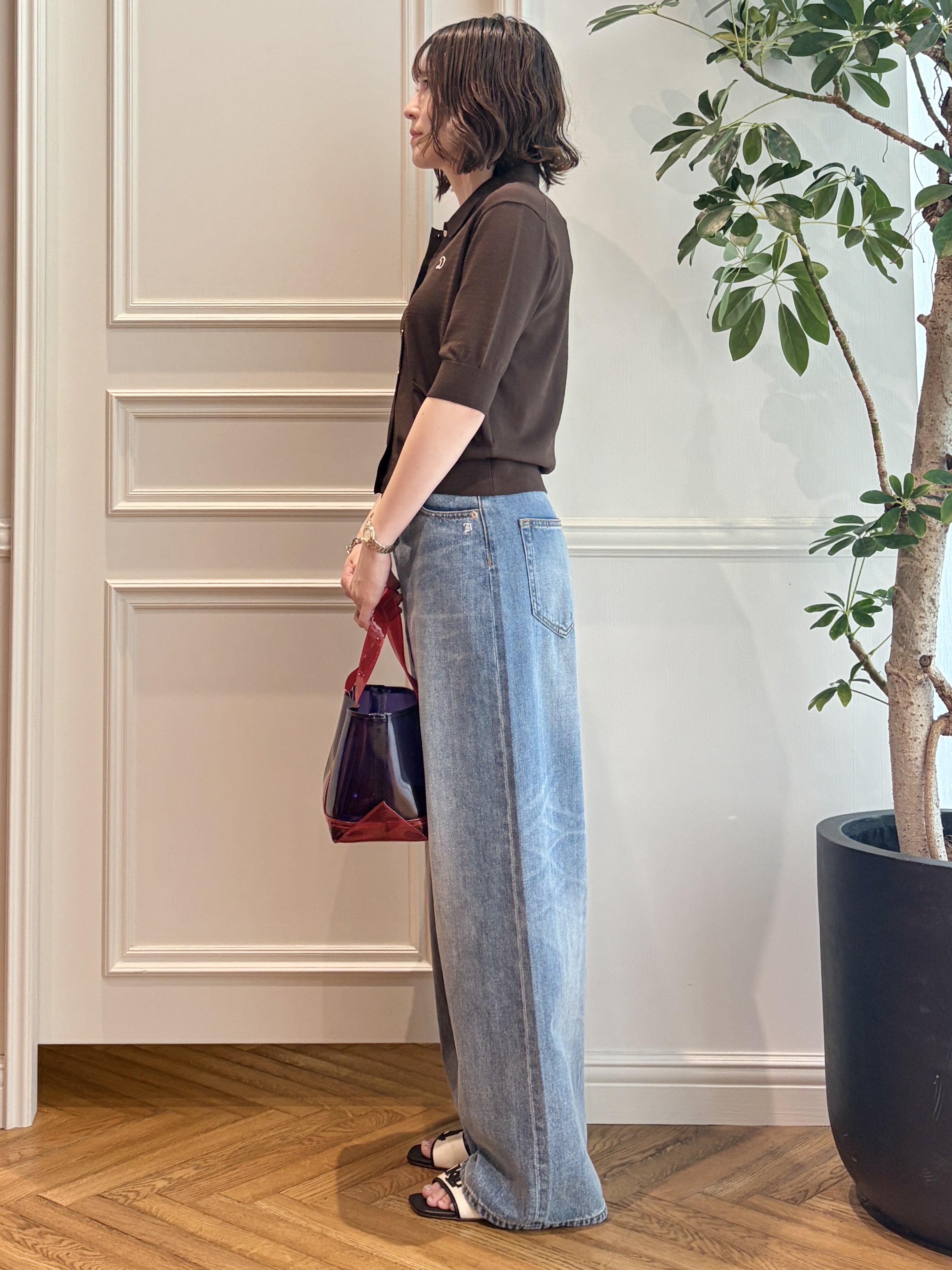 nakaoさんの「DRESSTERIOR｜ヴィンテージ加工ワイドデニムパンツ」を使ったコーディネート