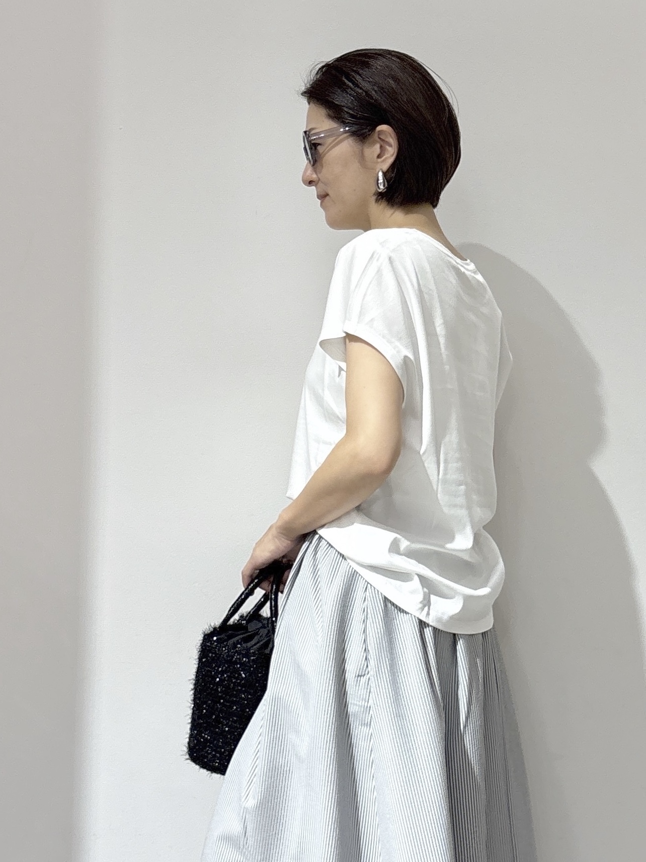 NAKAさんの「OPAQUE.CLIP｜フレンチスリーブカットソー【洗濯機OK】」を使ったコーディネート