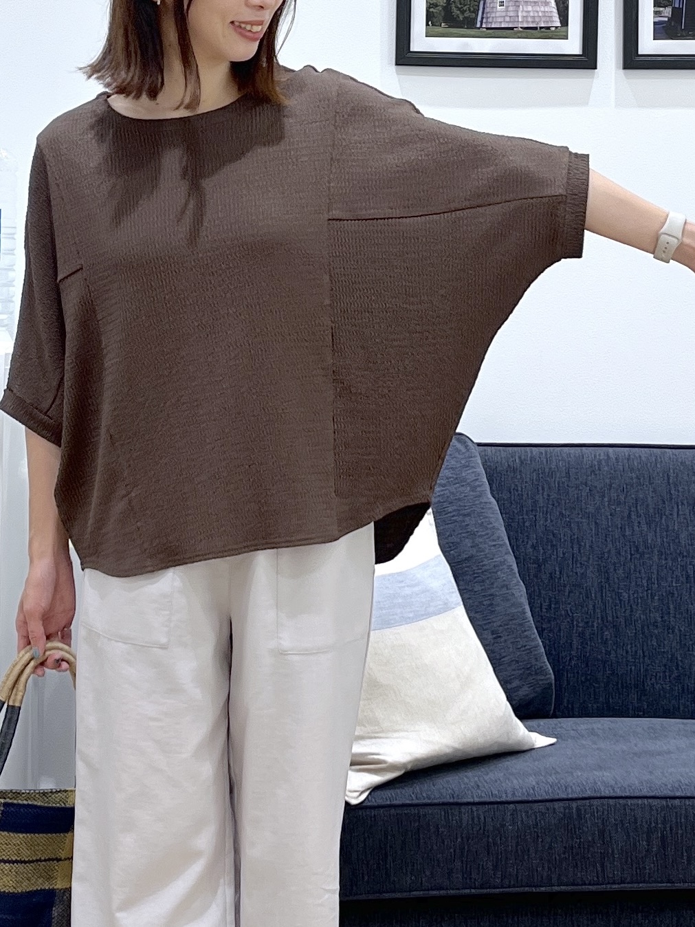 canaさんの「Dessin｜シュリンクジャージ カットソー」を使ったコーディネート