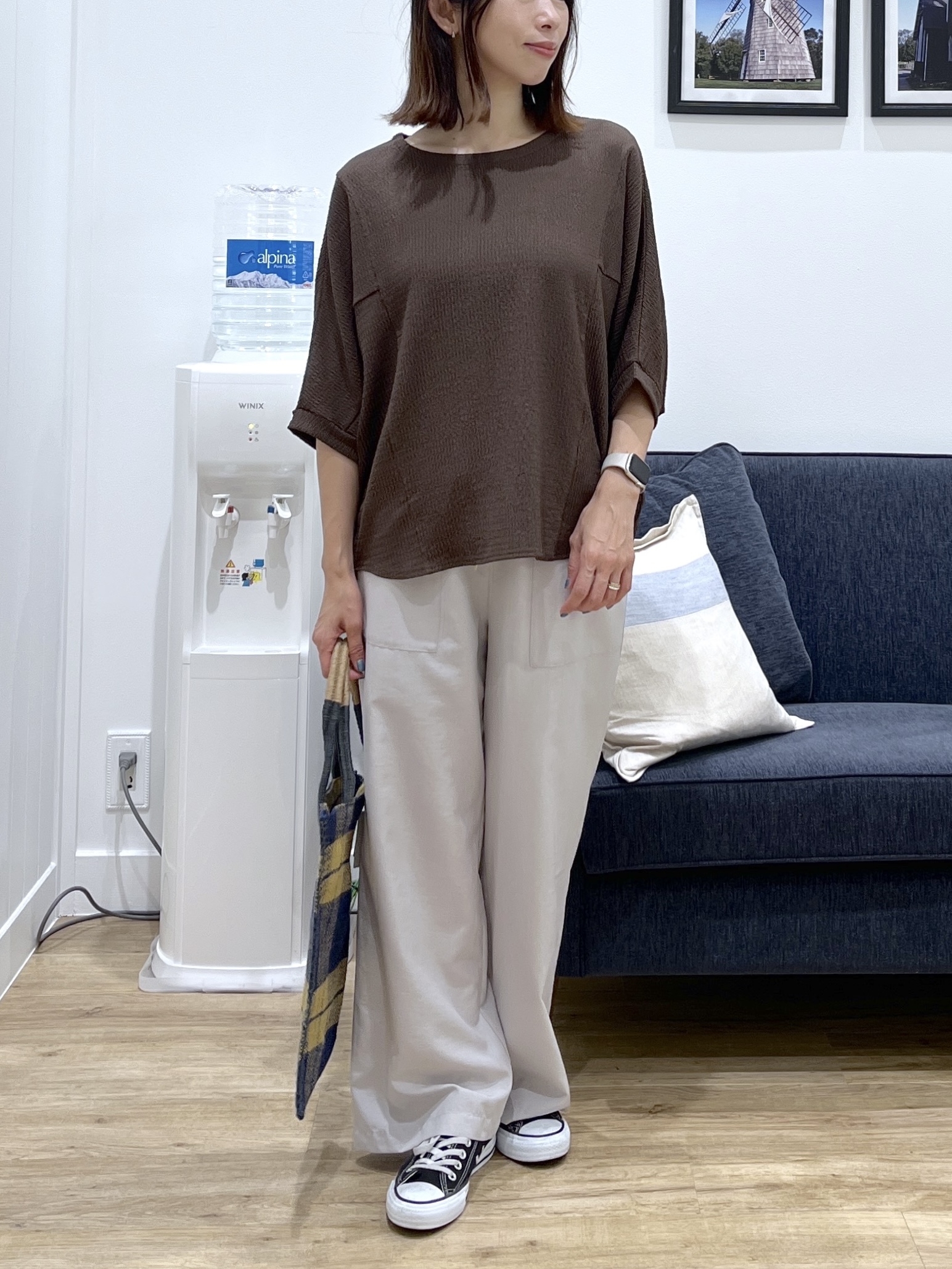 canaさんの「Dessin｜シュリンクジャージ カットソー」を使ったコーディネート