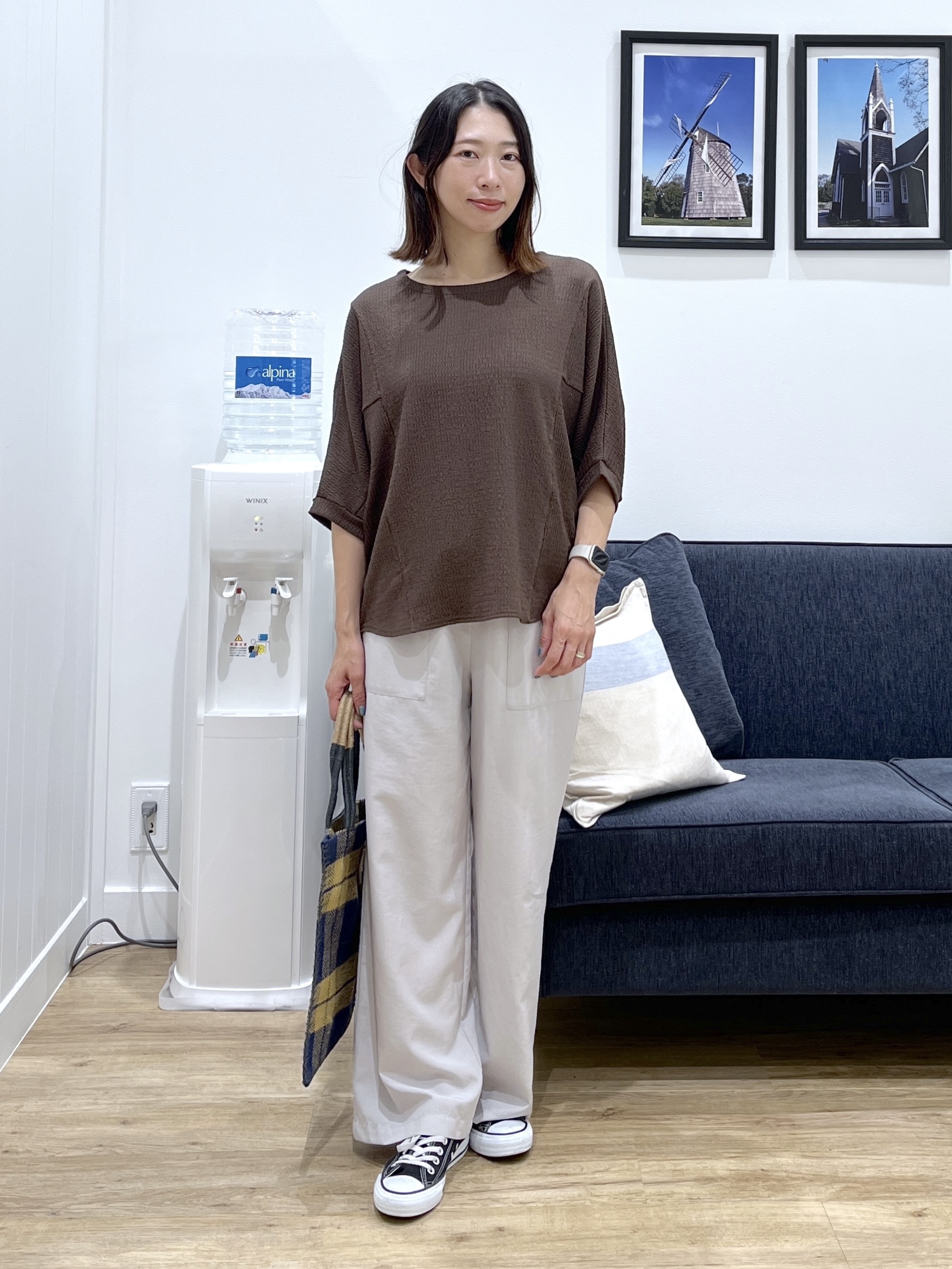 canaさんの「Dessin｜シュリンクジャージ カットソー」を使ったコーディネート